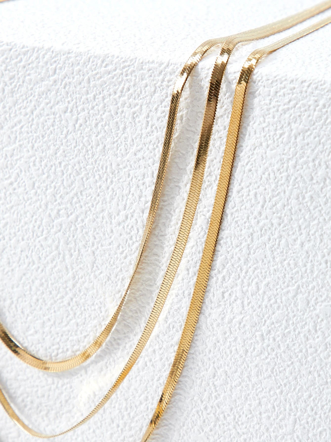 Triple Snake Chain Gold Necklace