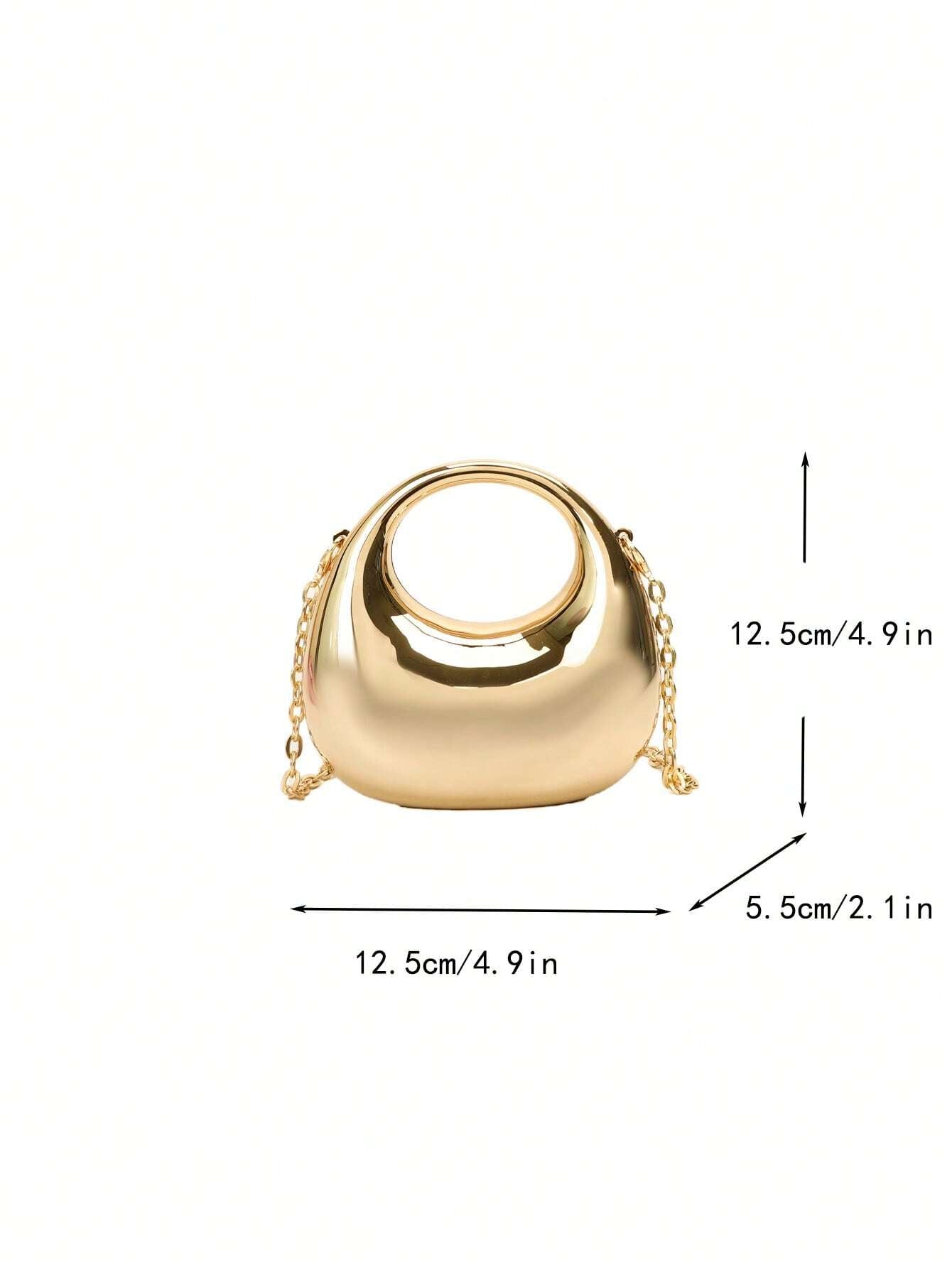 Sculpted Orb Mini Bag – Molten Gold / Liquid Silver Finish