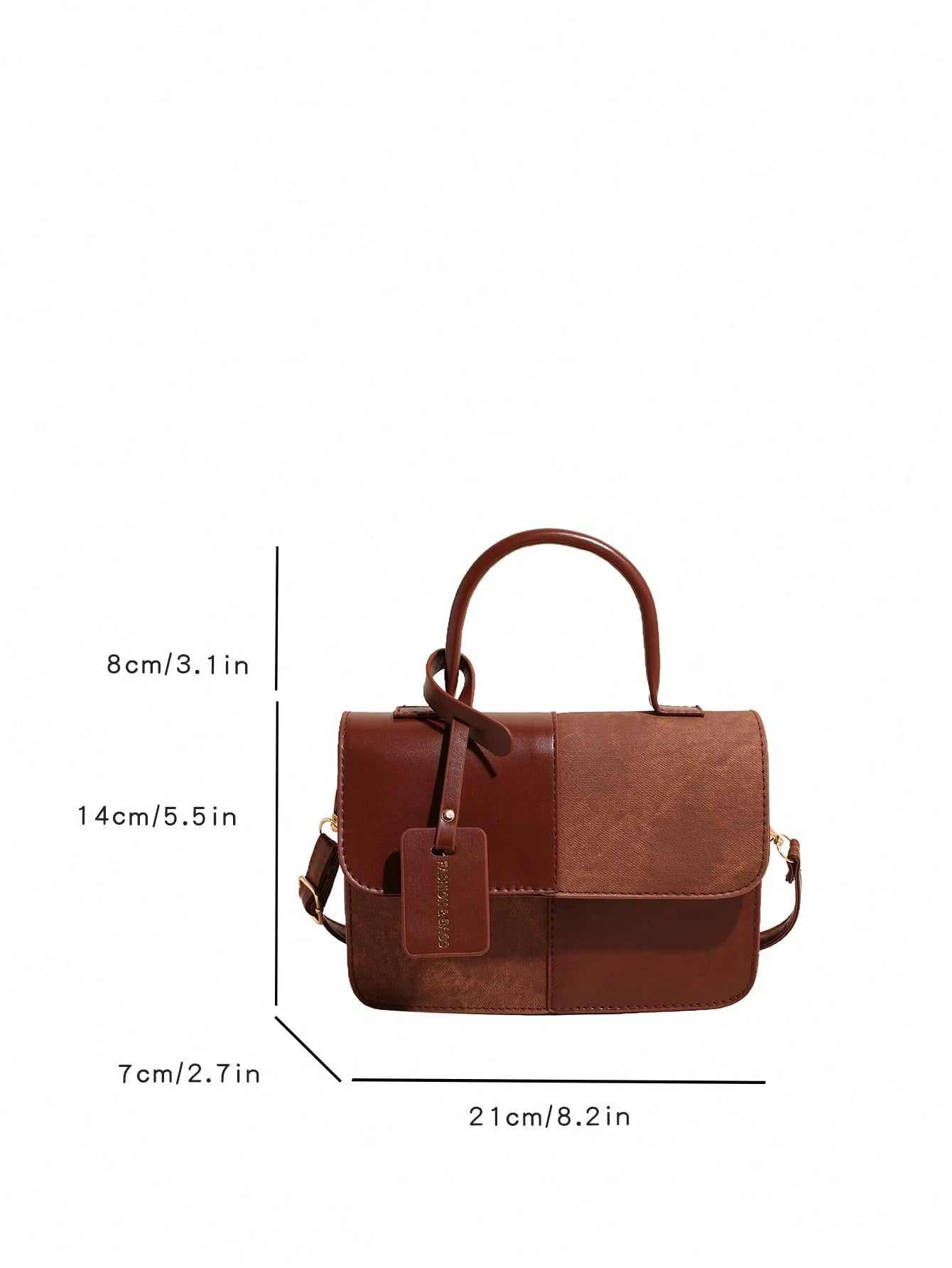 Suede Panel Mini Top Handle Bag
