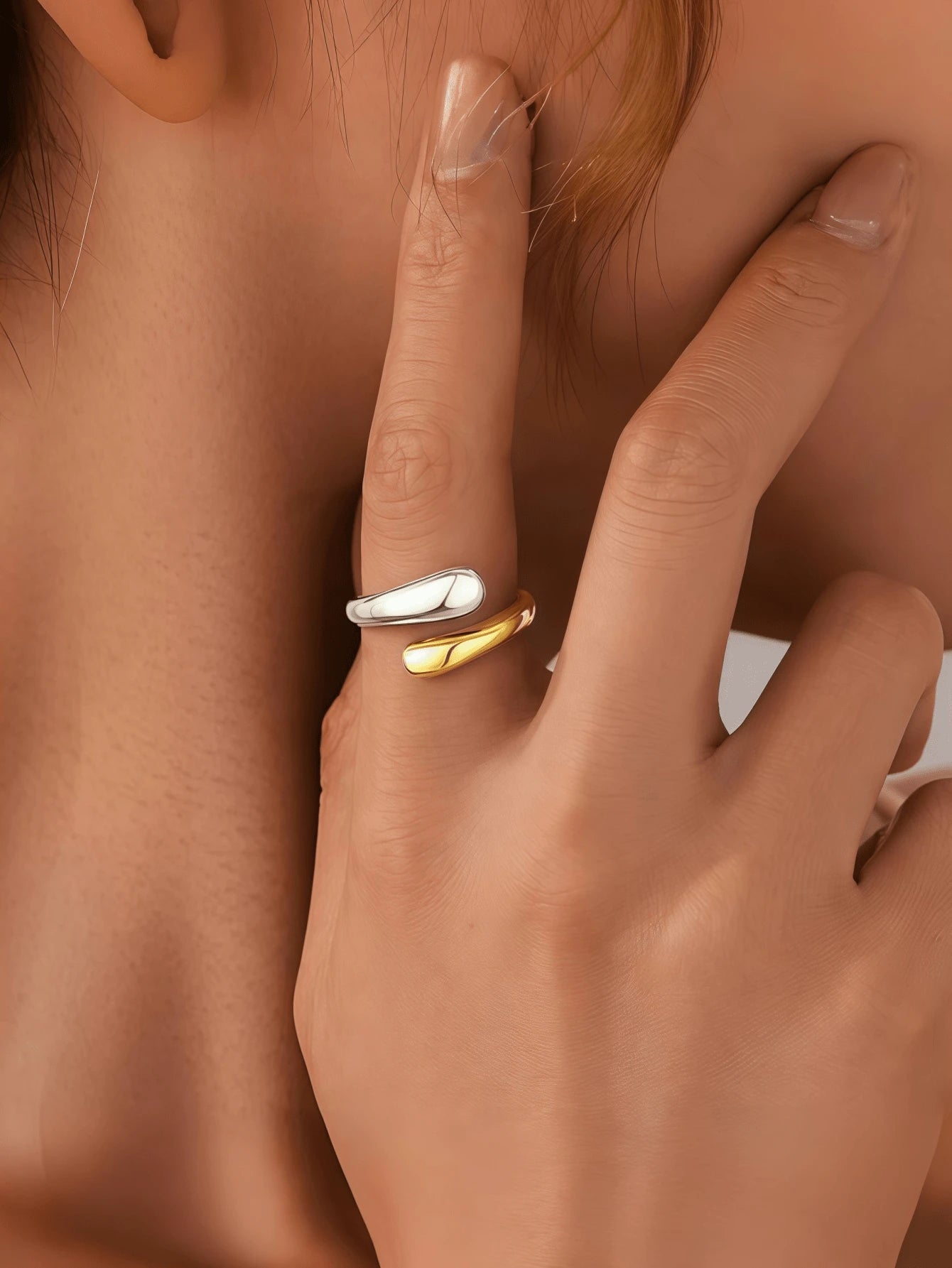 Trendy Teardrop Adjustable Open Ring