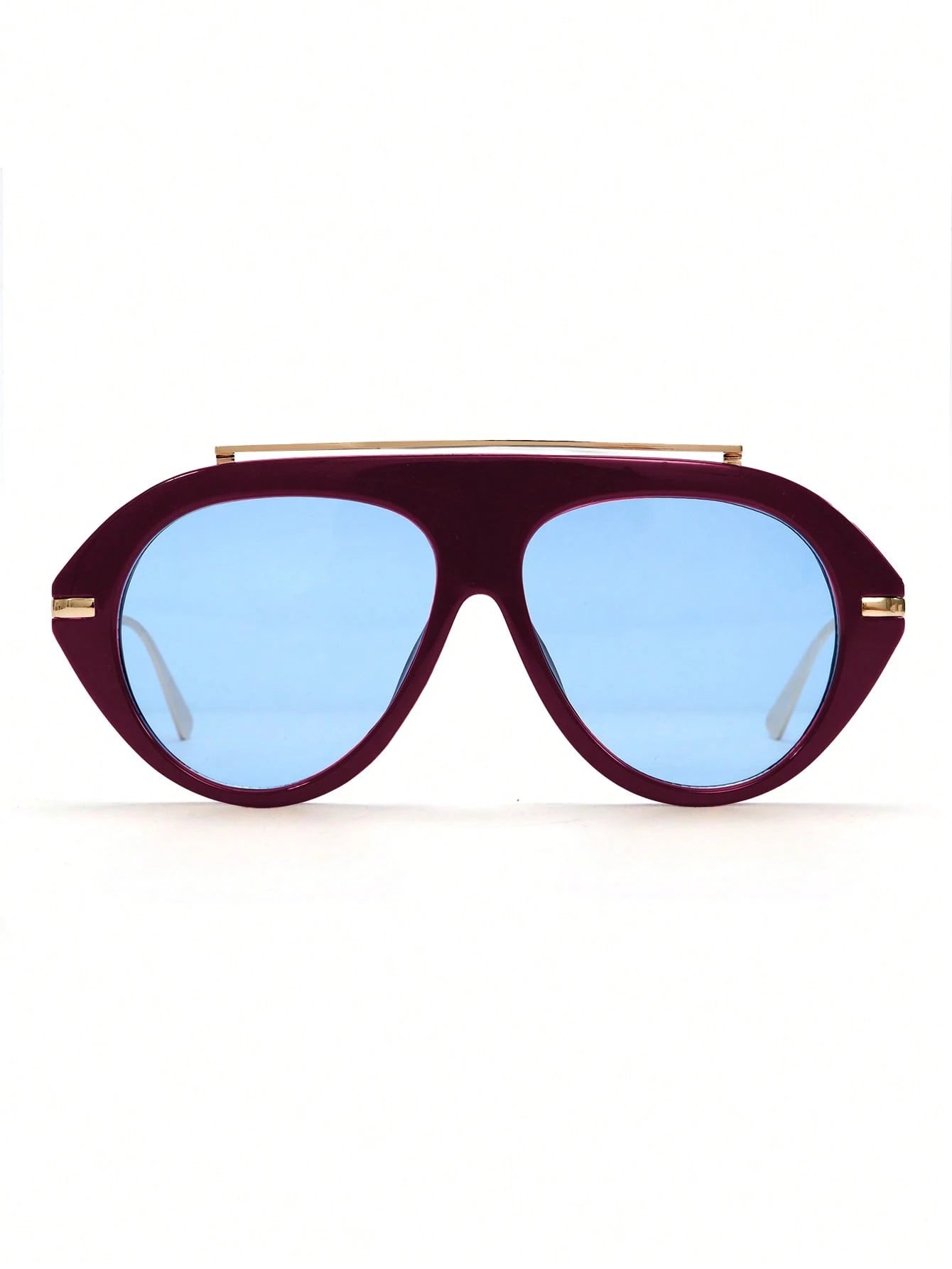 Bordeaux Aviator Sunglasses with Blue Lens