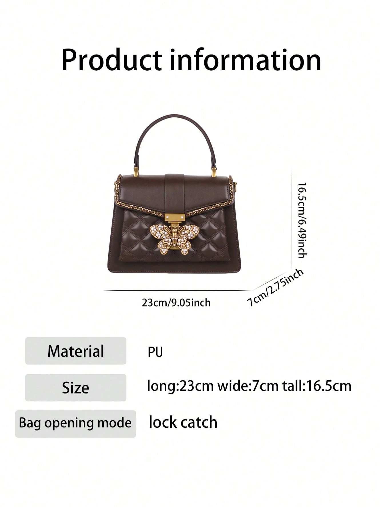 Butterfly Lock Quilted Top-Handle Bag