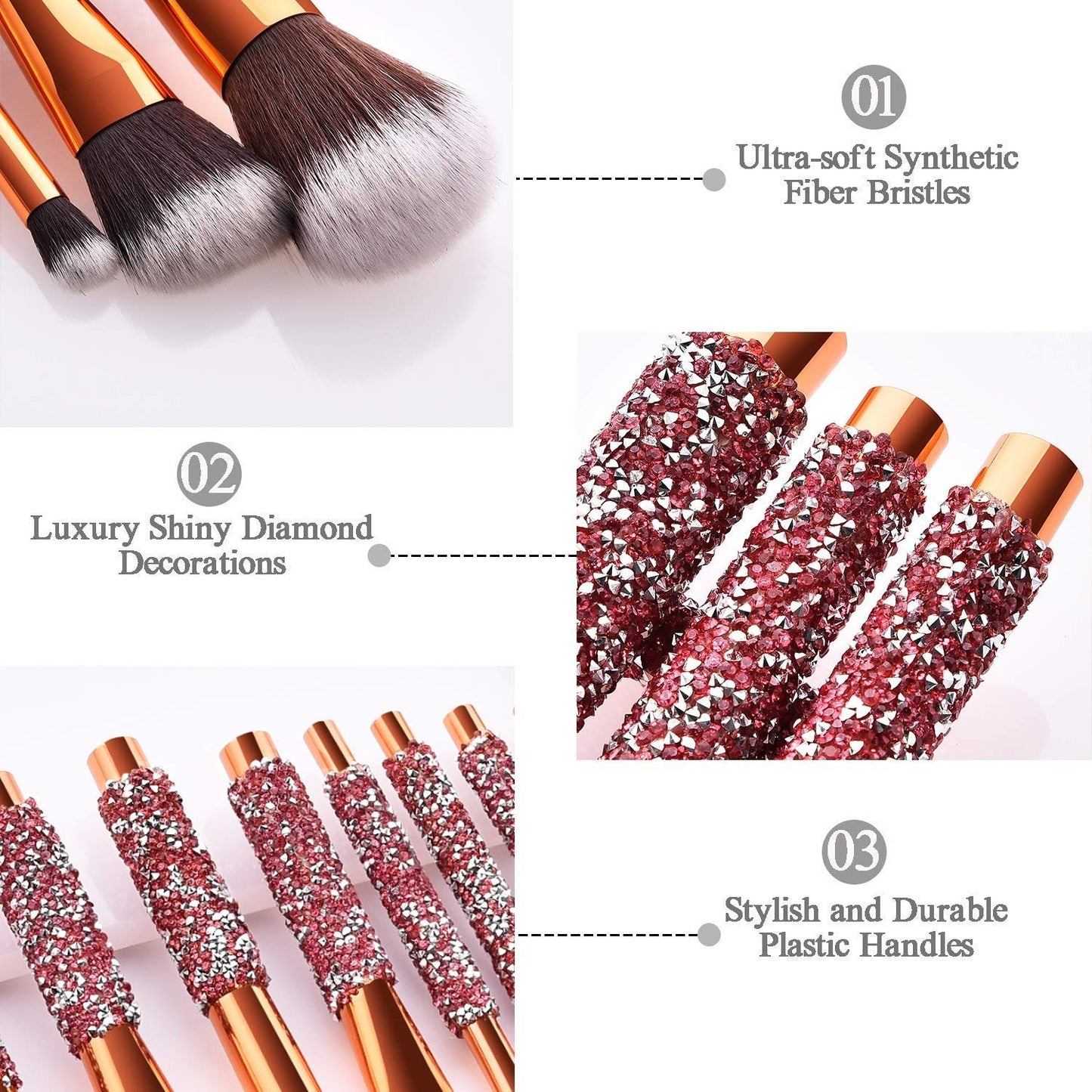 Diamond Inlaid Makeup Brush Set