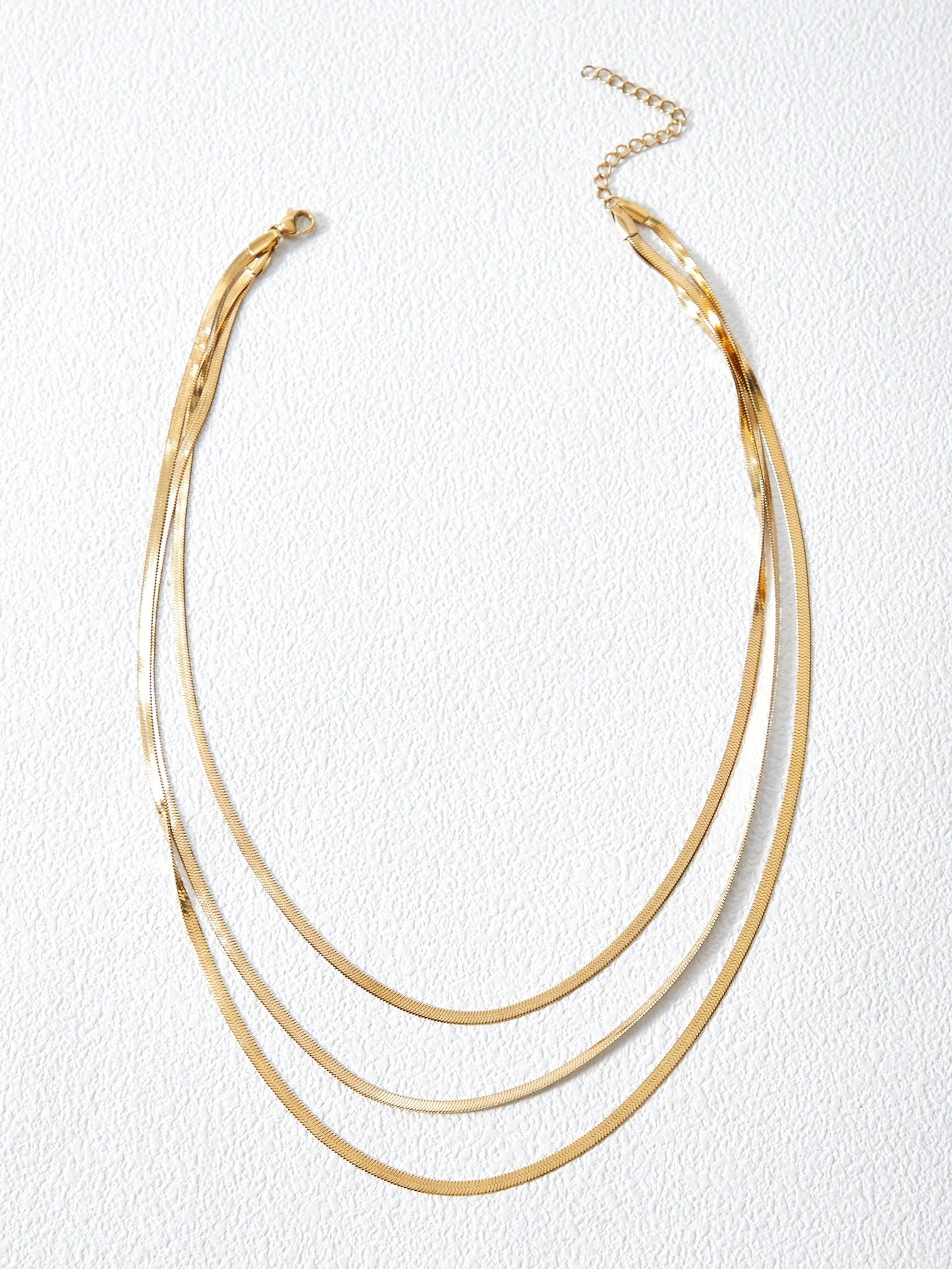 Triple Snake Chain Gold Necklace