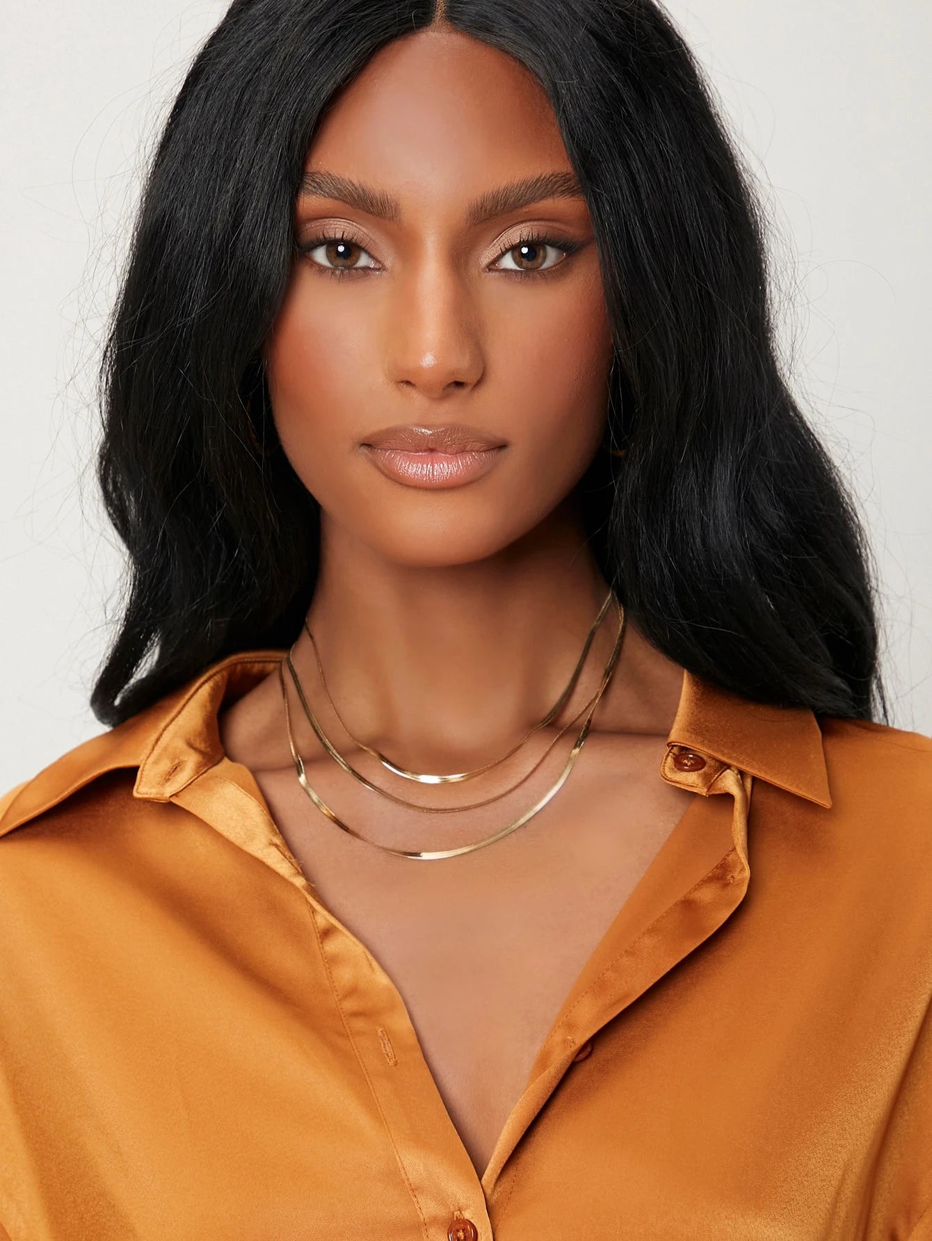Triple Snake Chain Gold Necklace