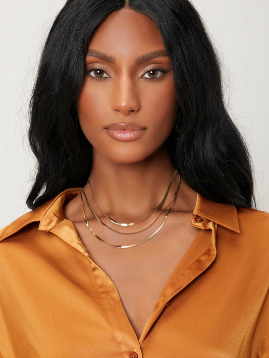 Triple Snake Chain Gold Necklace