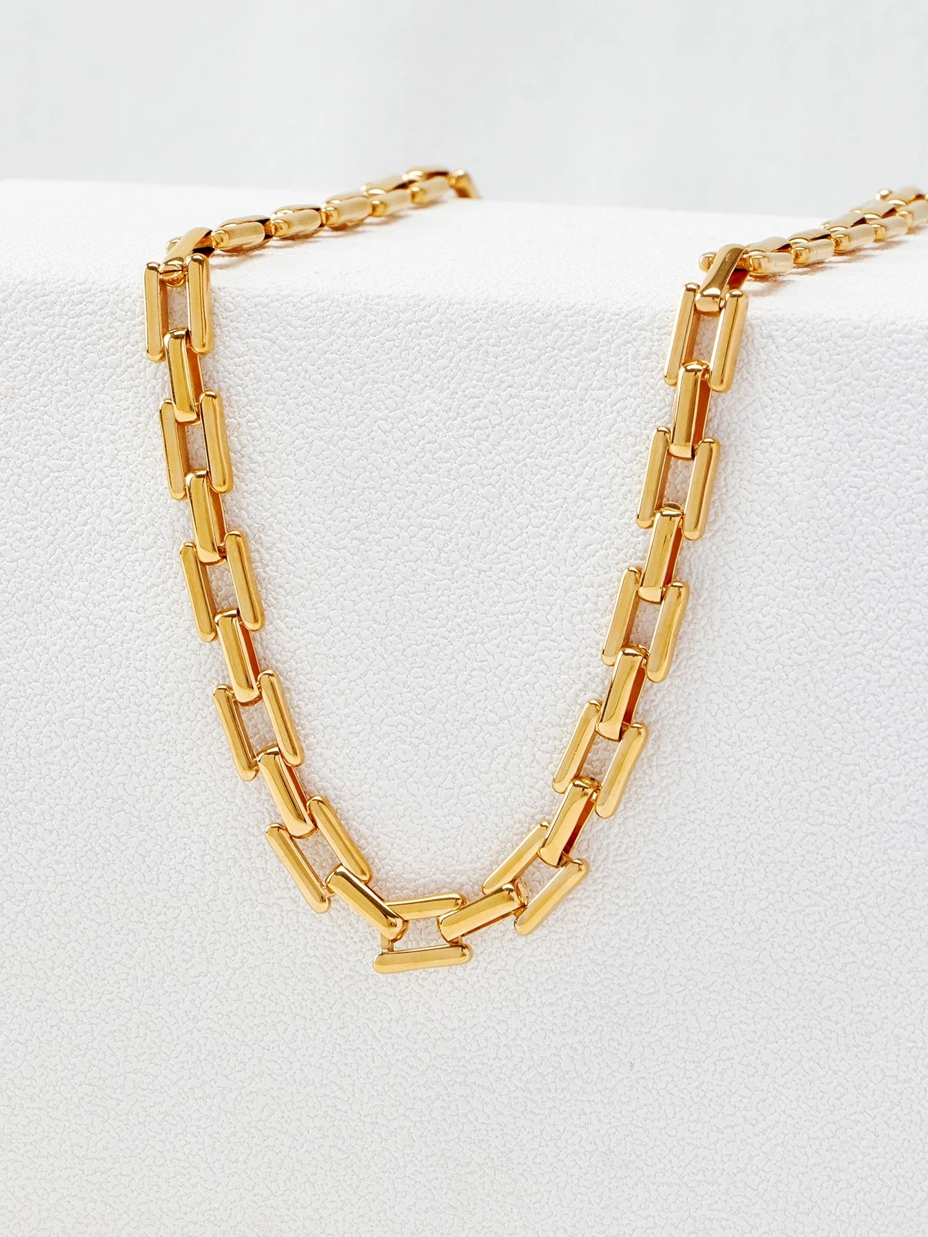 Sculptural Gold-Tone Chain Necklace