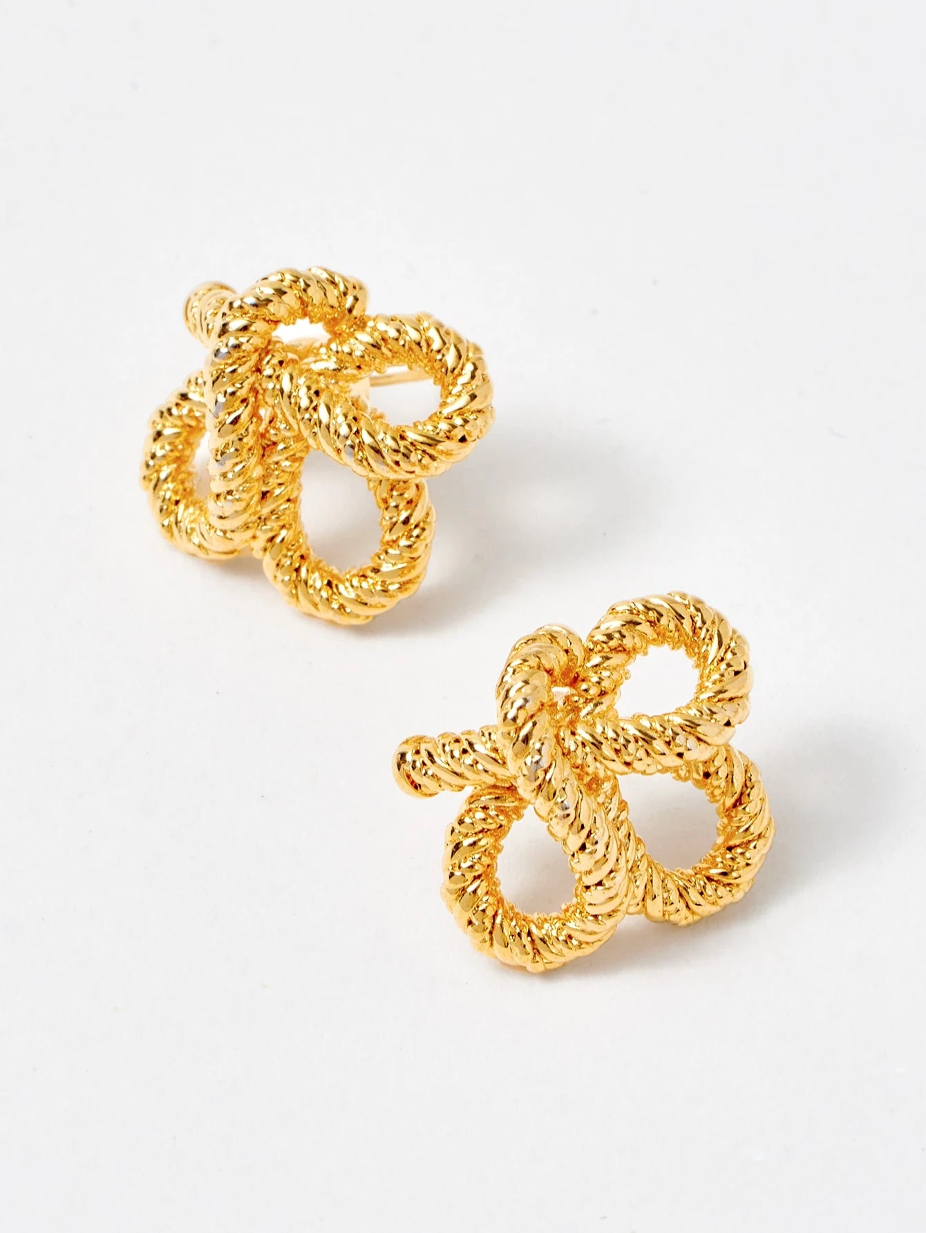 Vintage Croissant Studs - Golden Twist Earrings