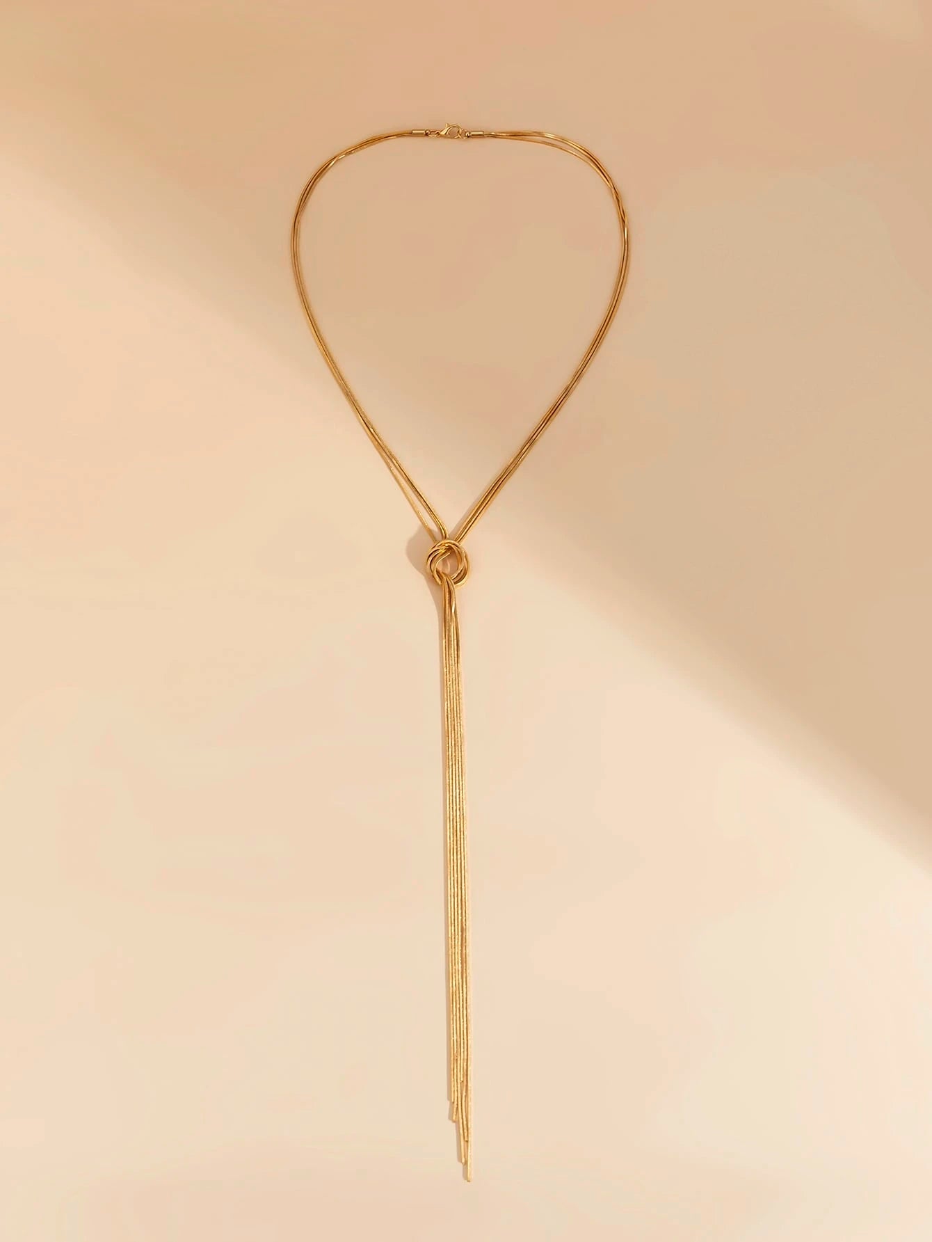Minimal Knot Y Drop Necklace