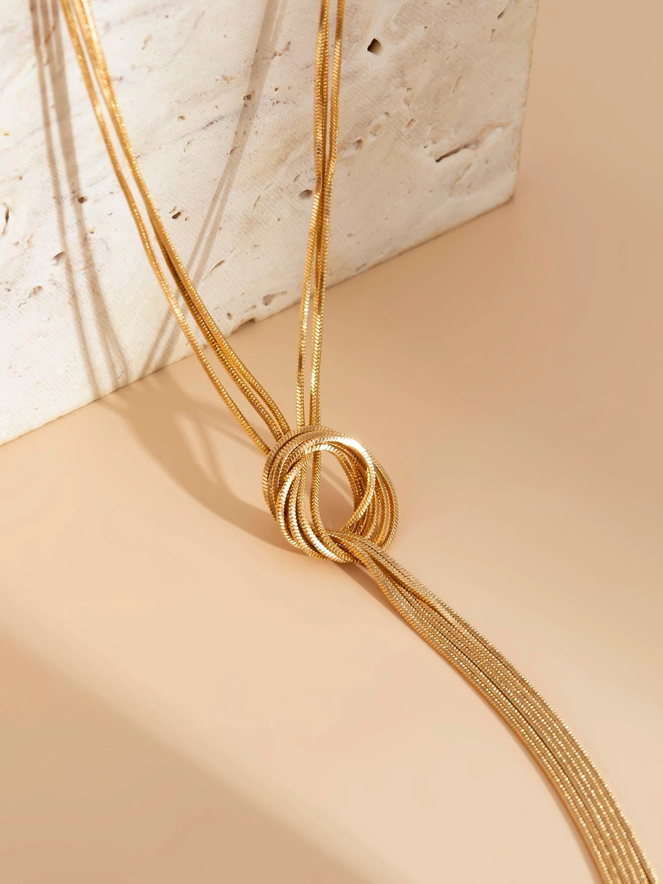 Minimal Knot Y Drop Necklace