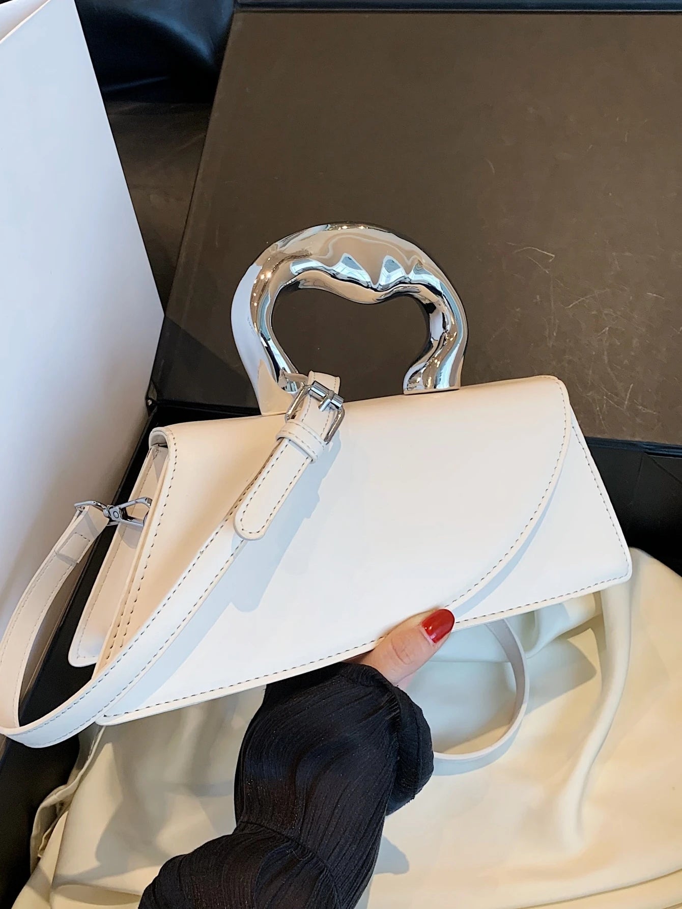 Sculpted Handle Mini Bag