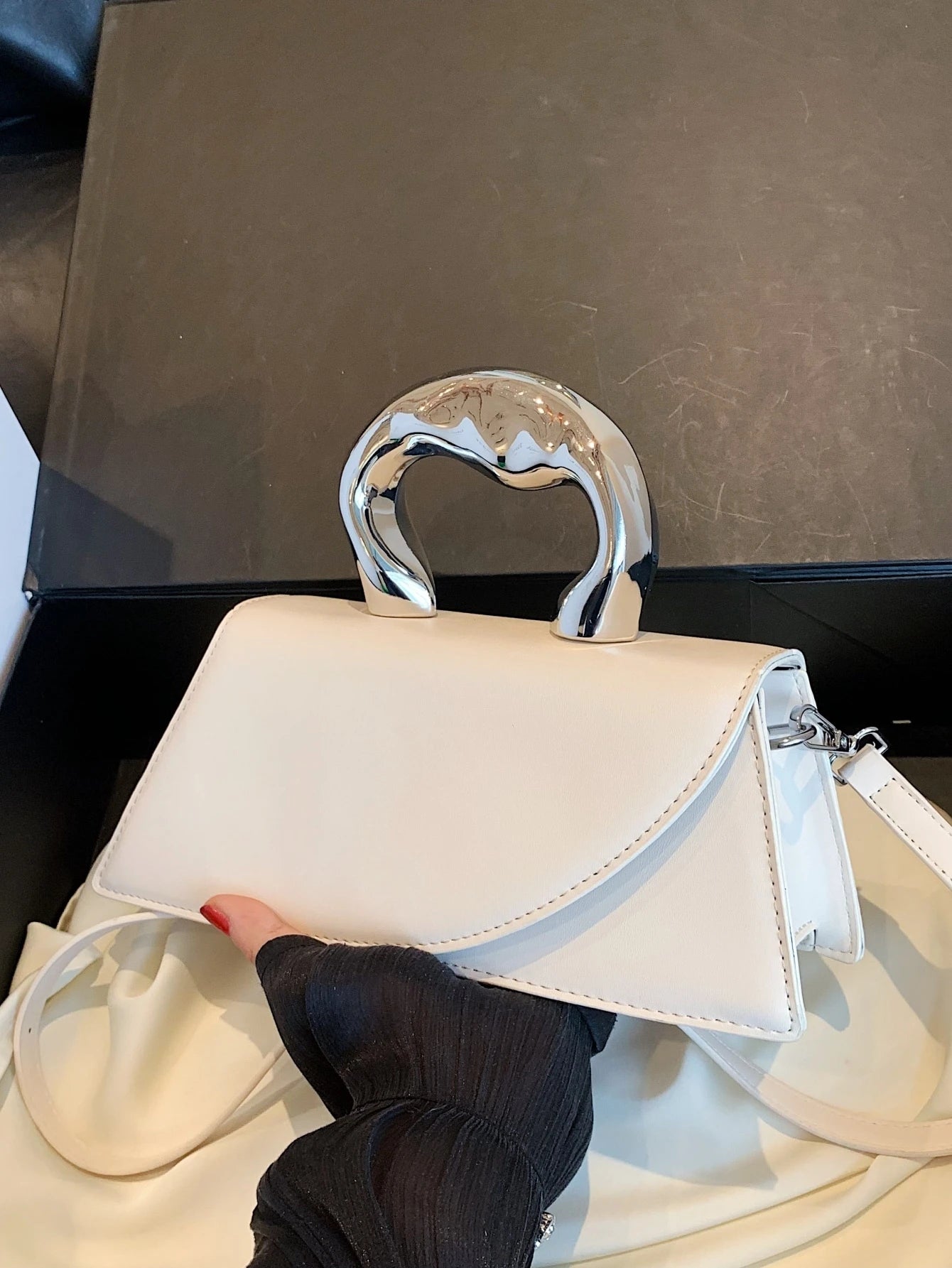 Sculpted Handle Mini Bag