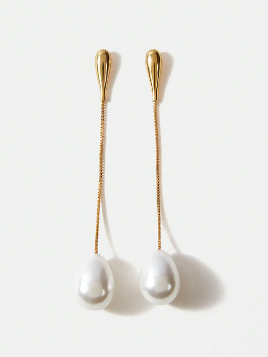 Sculpted Pearl Drop Earrings