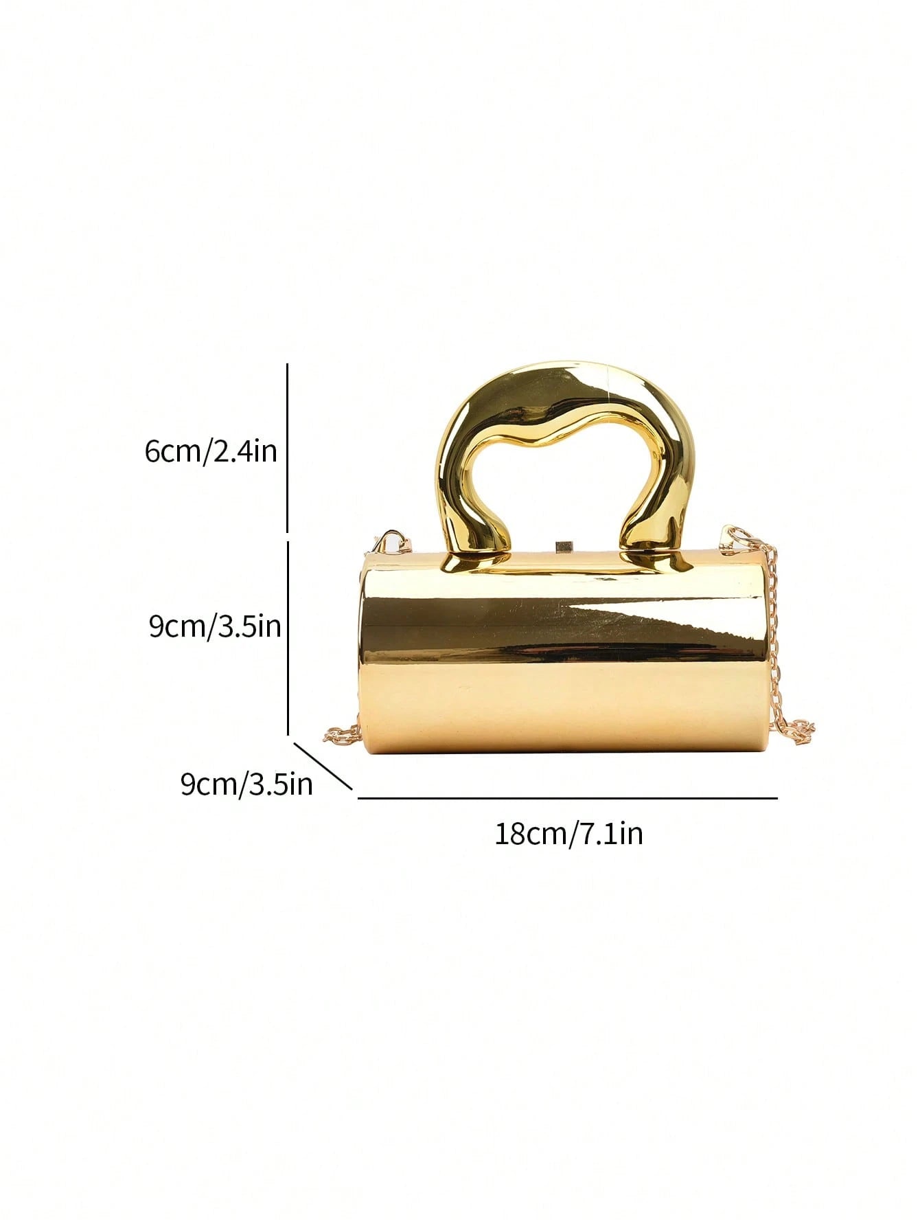 Auric Curve Mini Clutch – Sculptural Gold Statement Bag