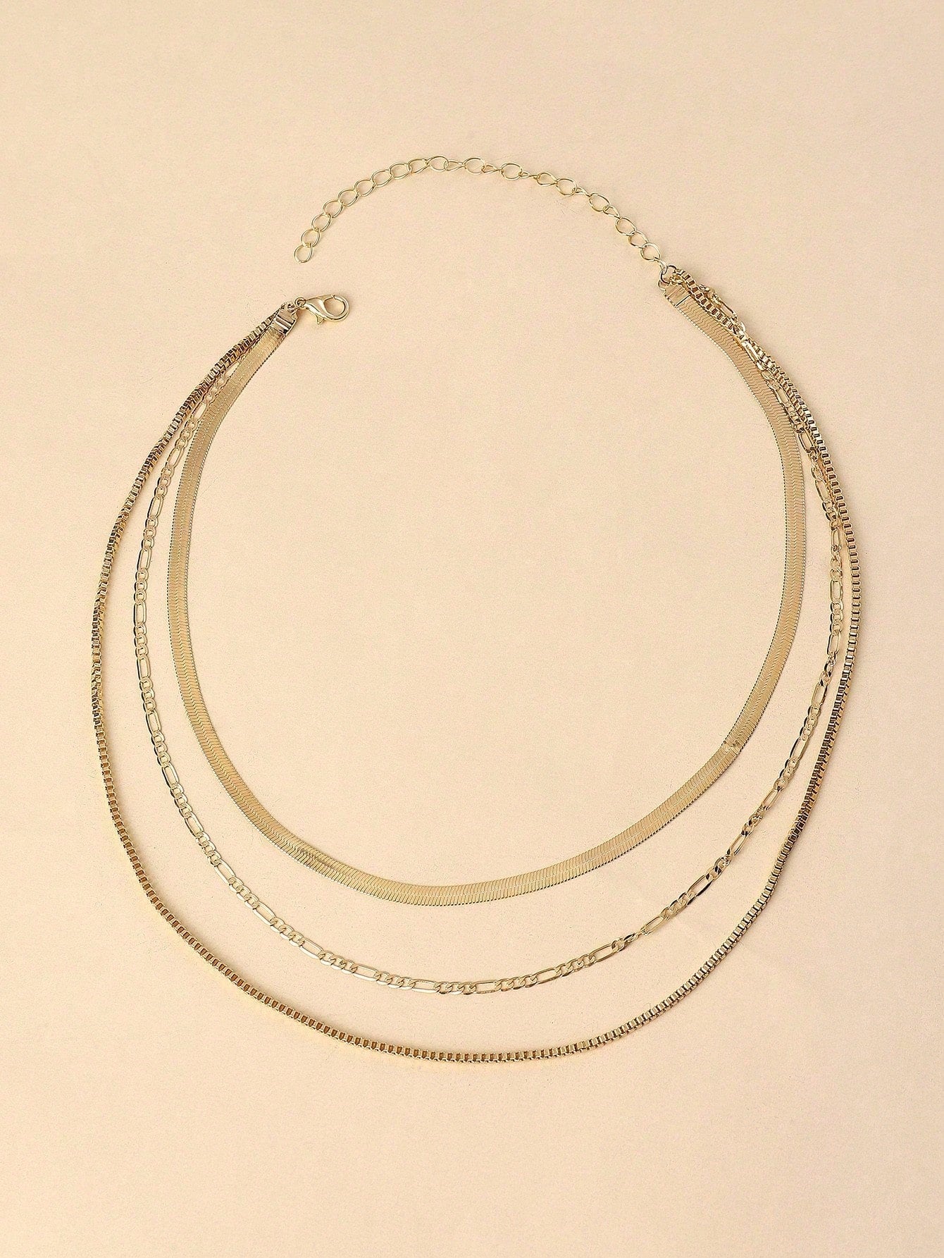 Golden Flow – Layered Look Thick Chain Necklace