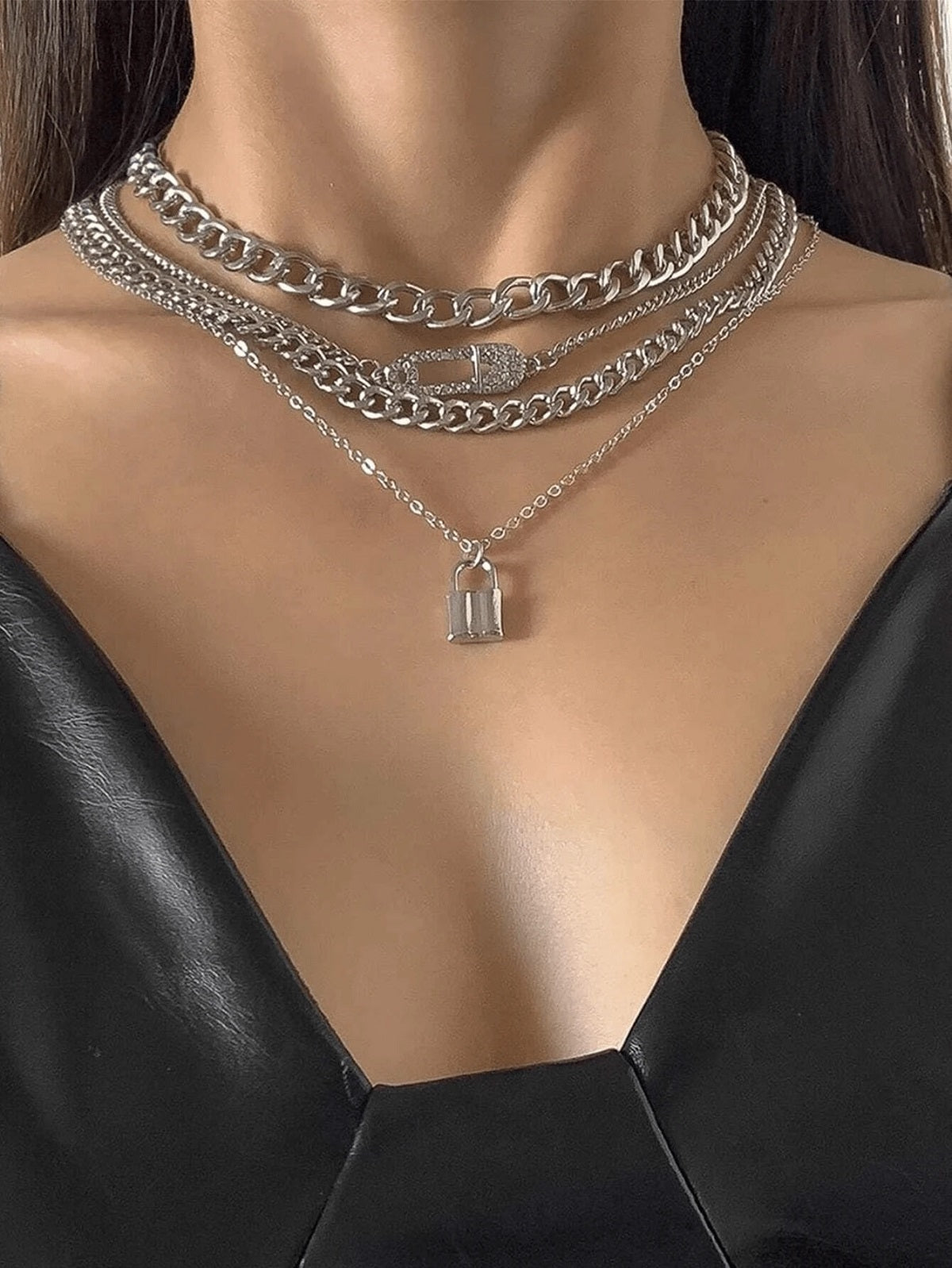 Midnight Sparkle Rhinestone Lock Choker