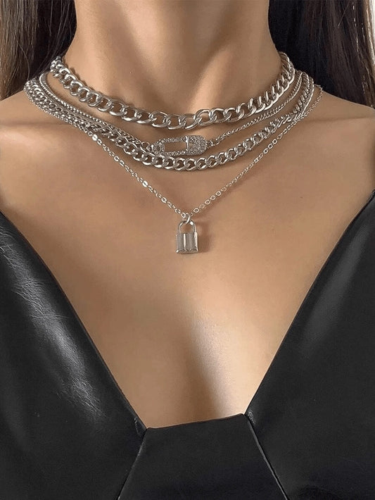 Midnight Sparkle Rhinestone Lock Choker