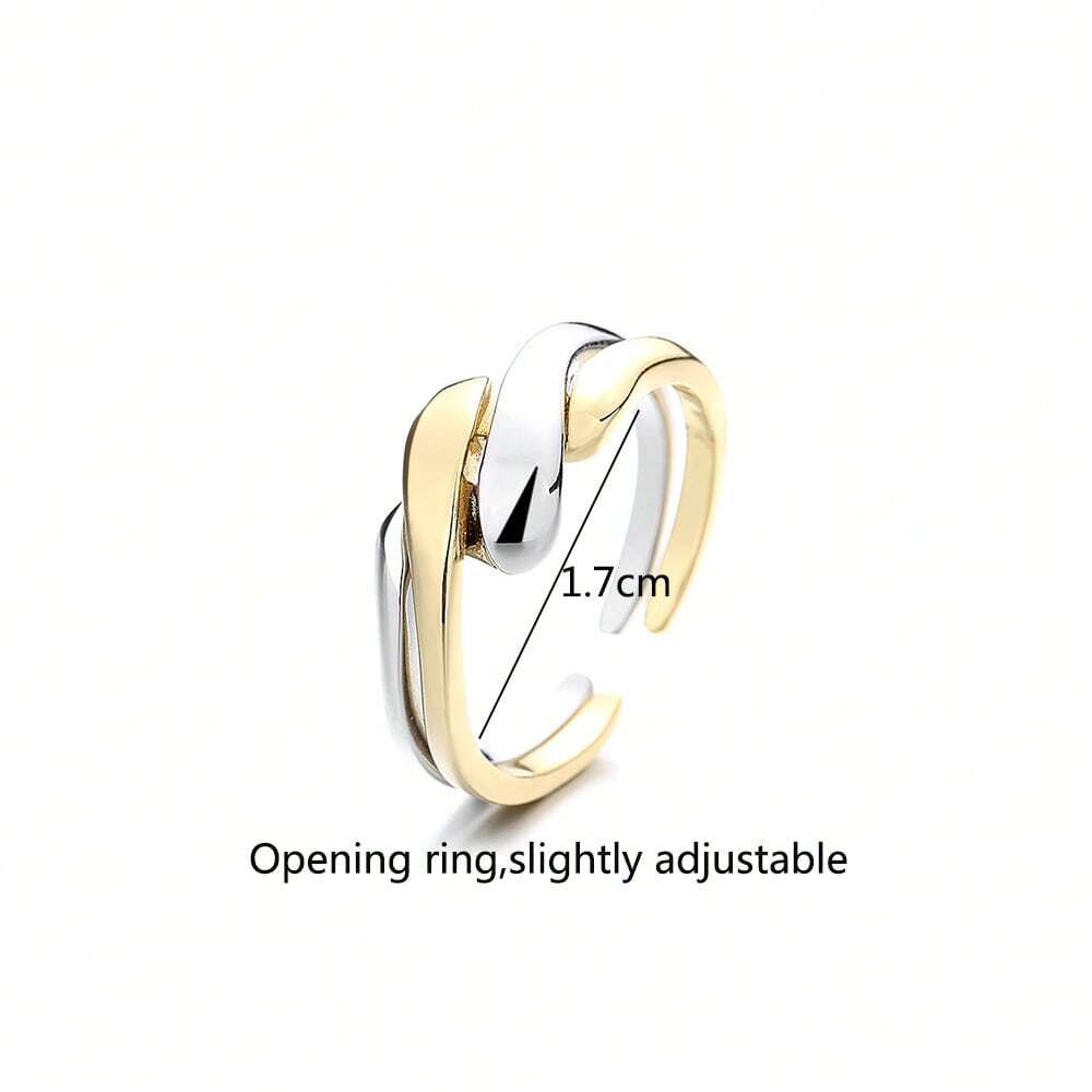 Aurora Sculptural Two-Tone Adjustable Ring