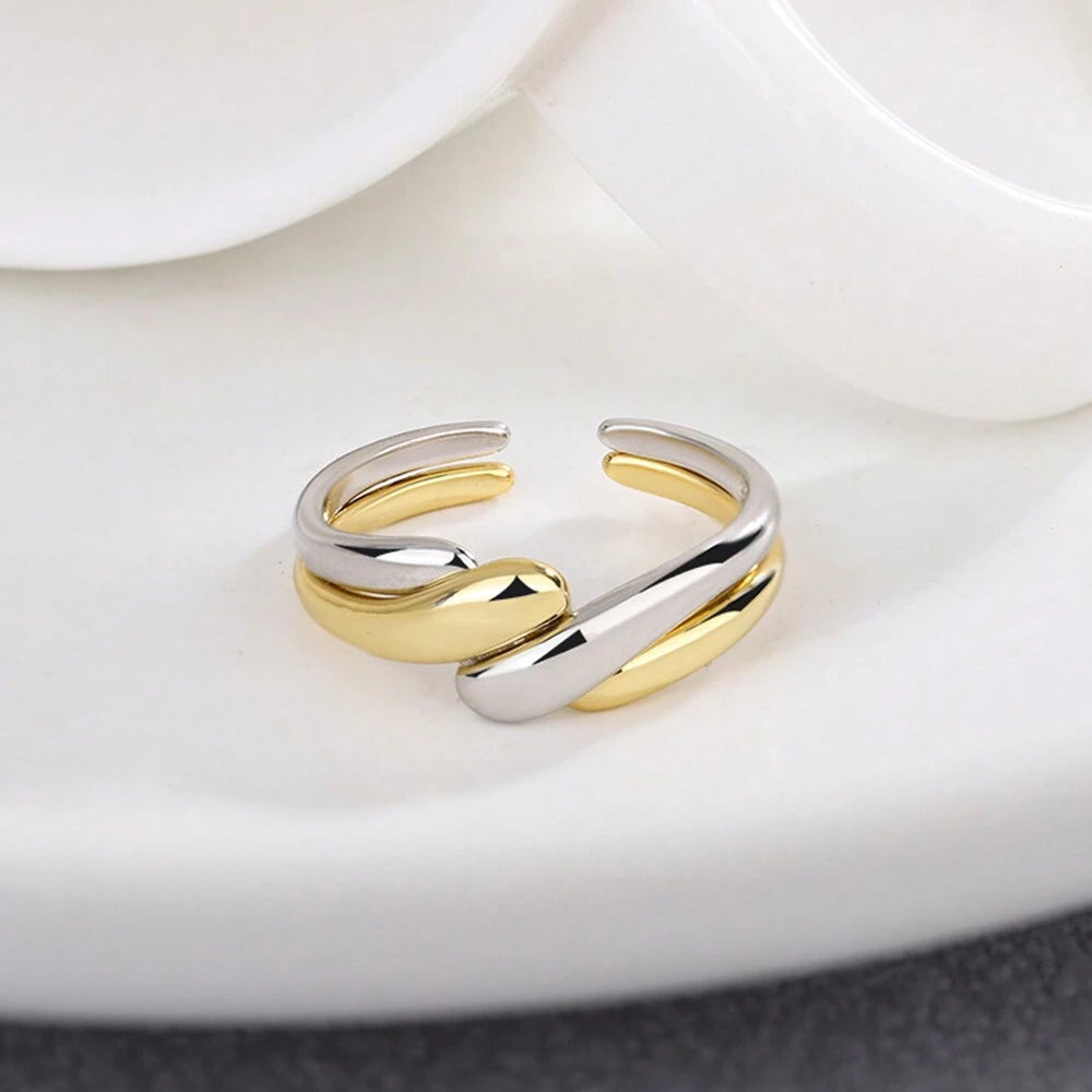 Aurora Sculptural Two-Tone Adjustable Ring