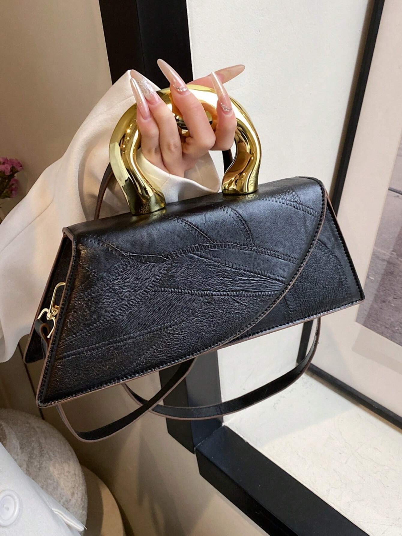 Sculpted Handle Mini Bag