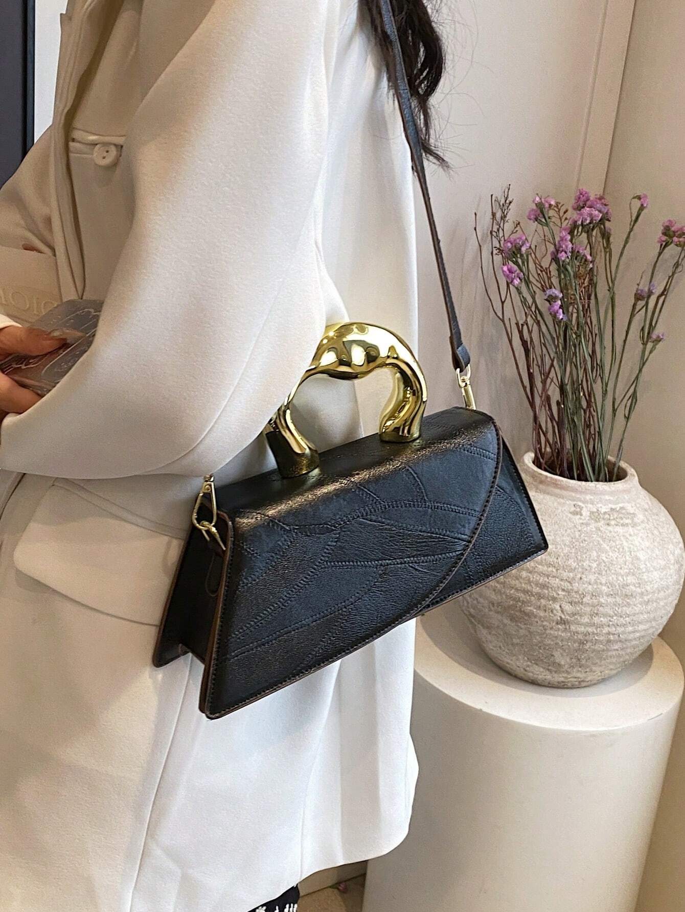 Sculpted Handle Mini Bag