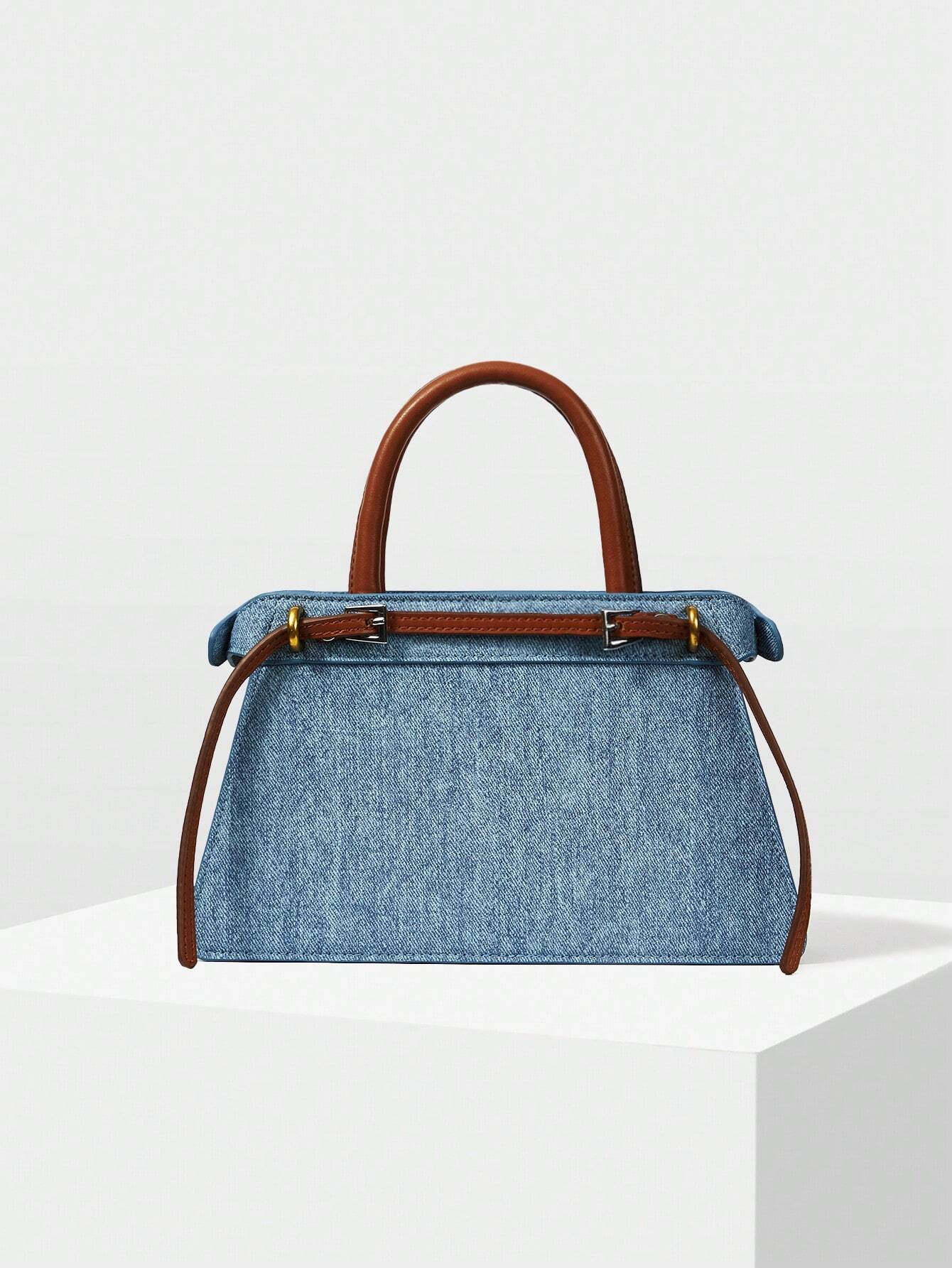 Structured Leather Top-Handle Bag