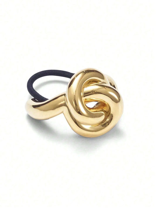 Sculpted Gold Knot Hair Tie