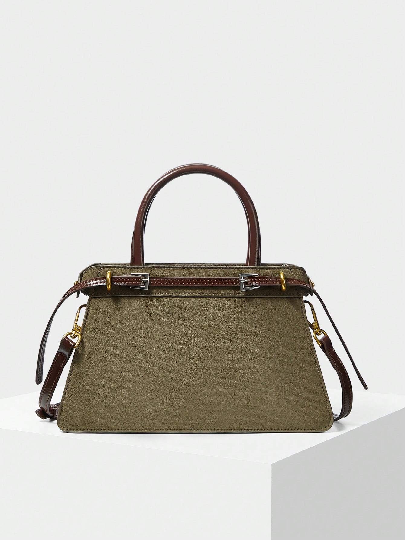 Structured Leather Top-Handle Bag