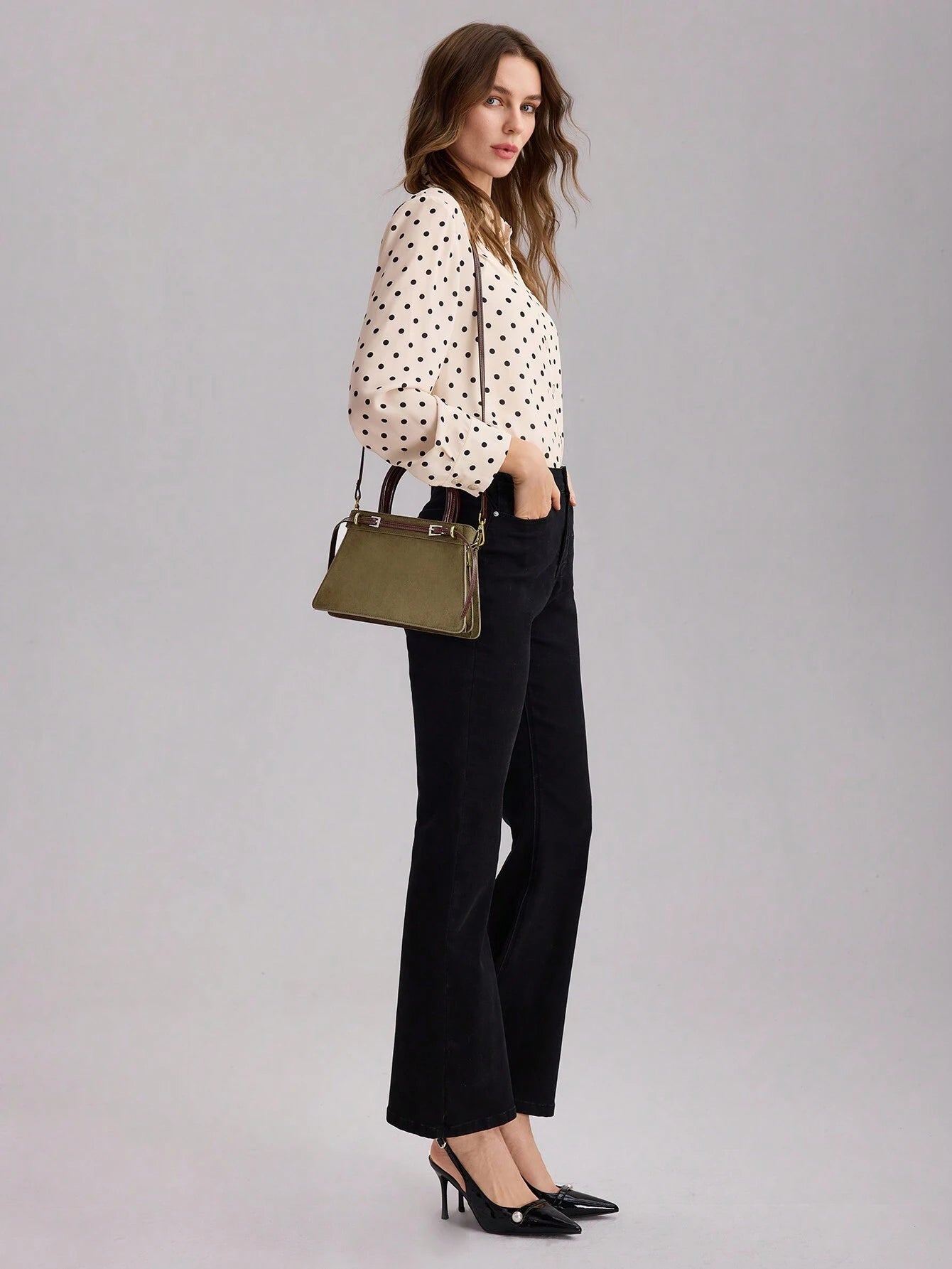 Structured Leather Top-Handle Bag