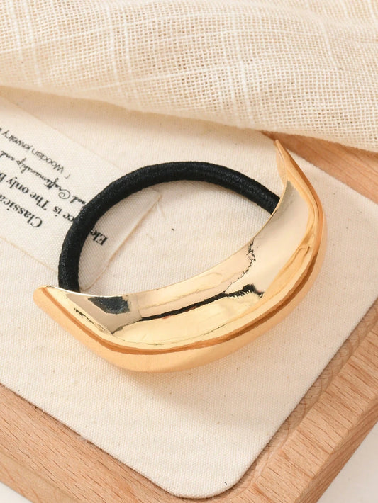 Sculpted Gold Curve Hair Tie