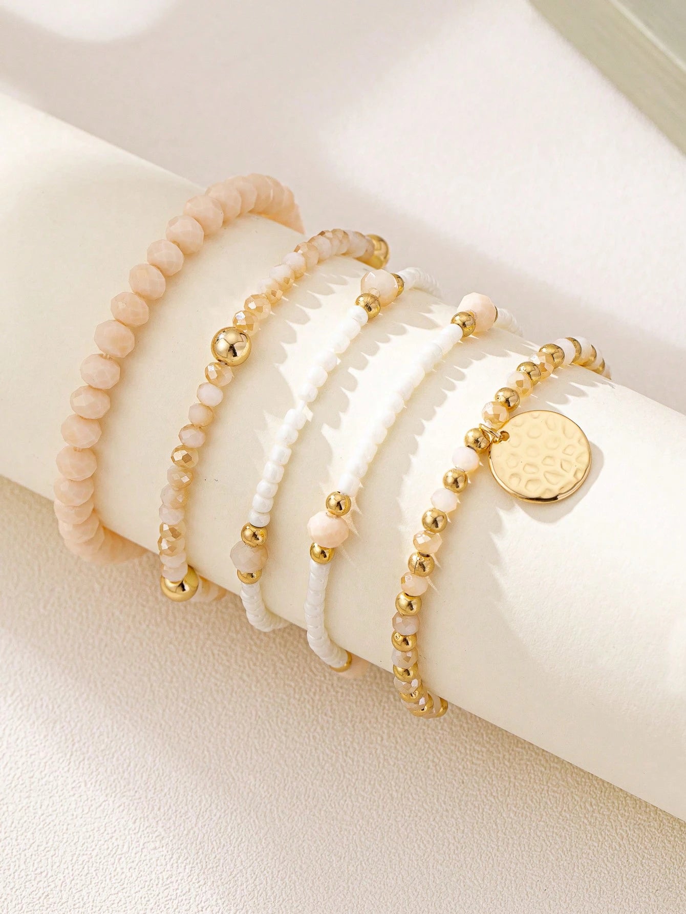 Bohemian Beaded Stretch Bracelet Set – 6 Pcs