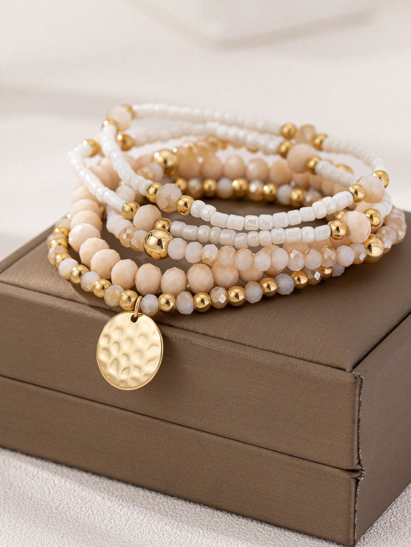 Bohemian Beaded Stretch Bracelet Set – 6 Pcs