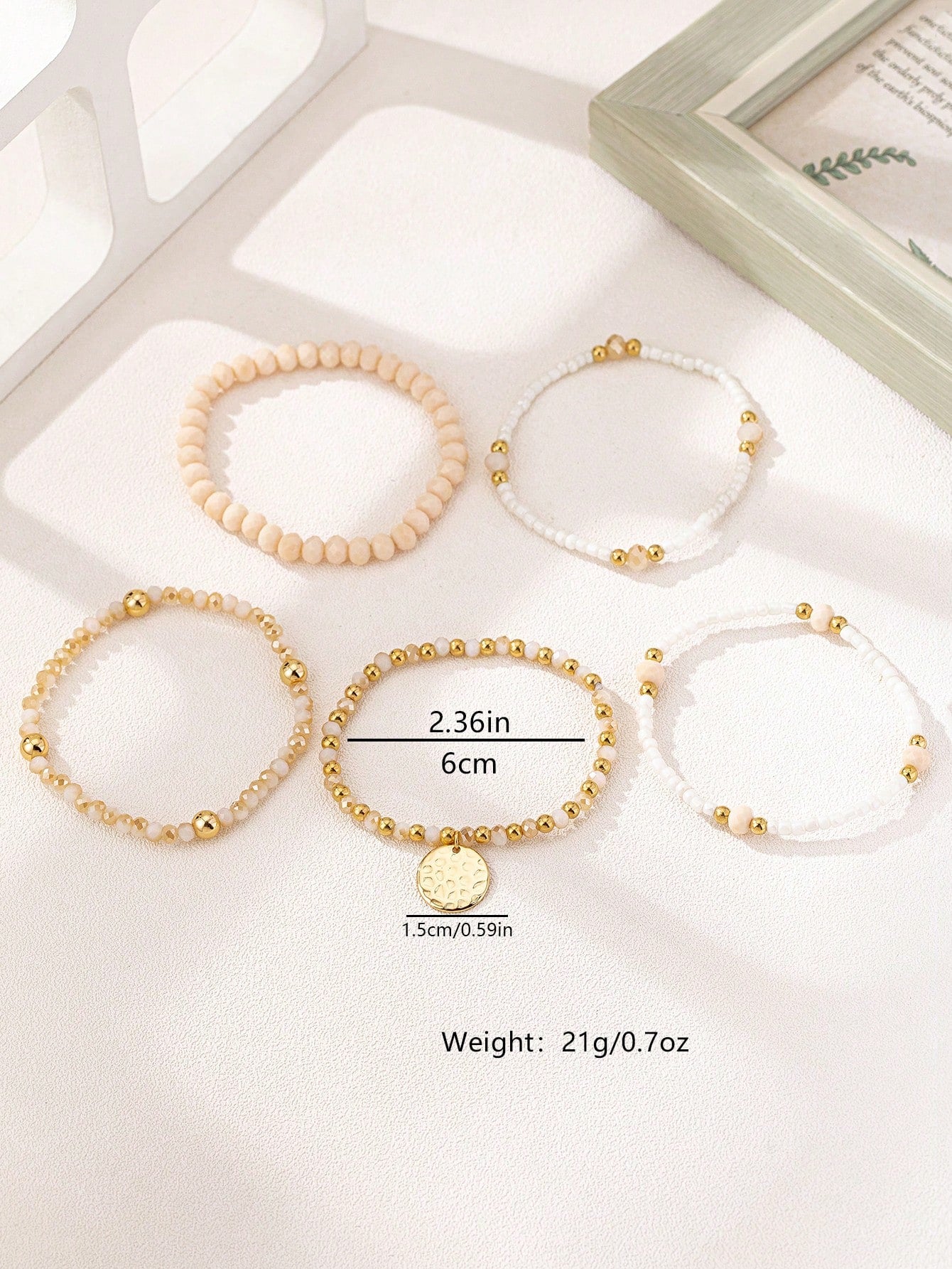 Bohemian Beaded Stretch Bracelet Set – 6 Pcs