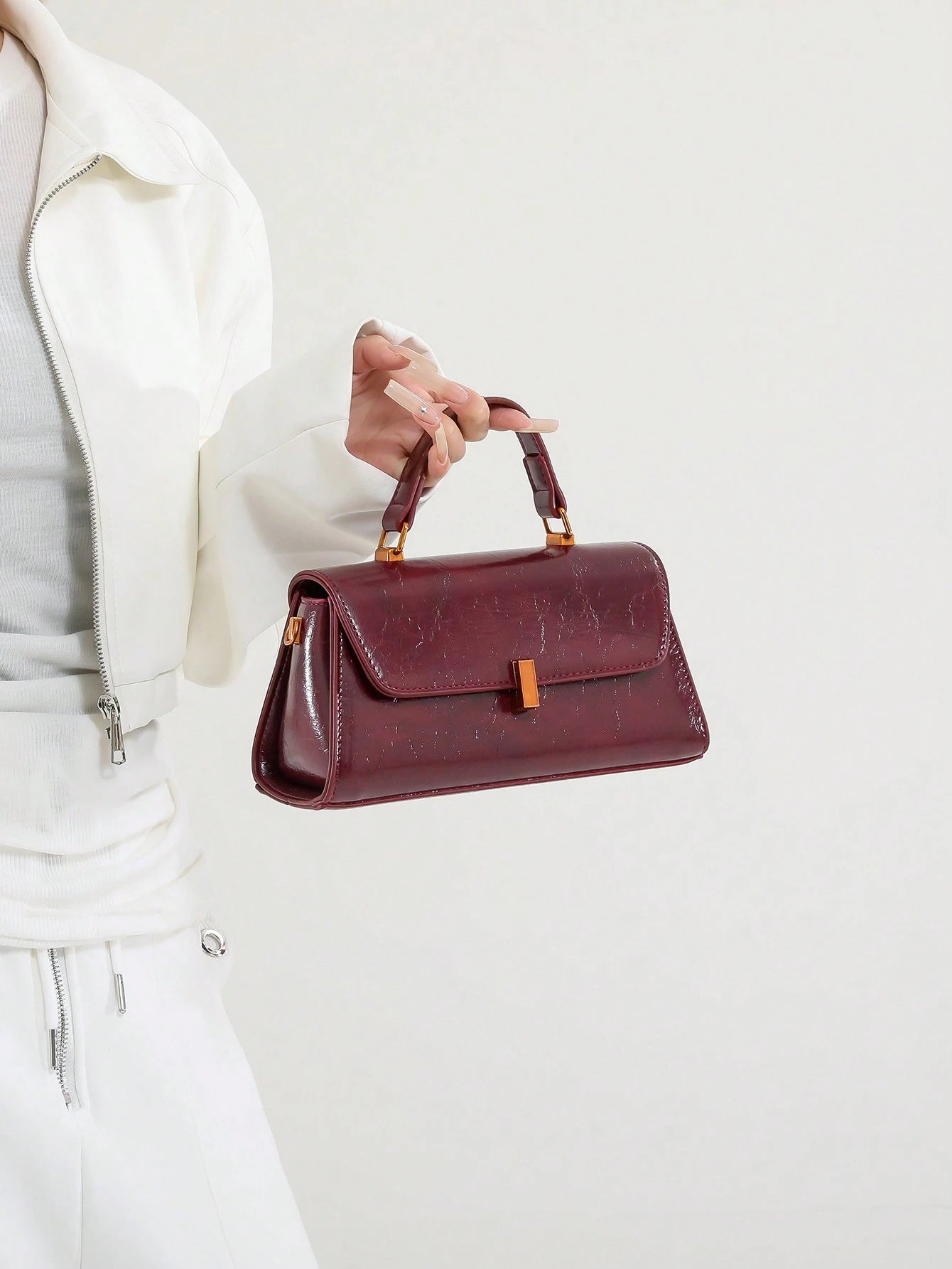 Glossy Mini Top Handle Bag