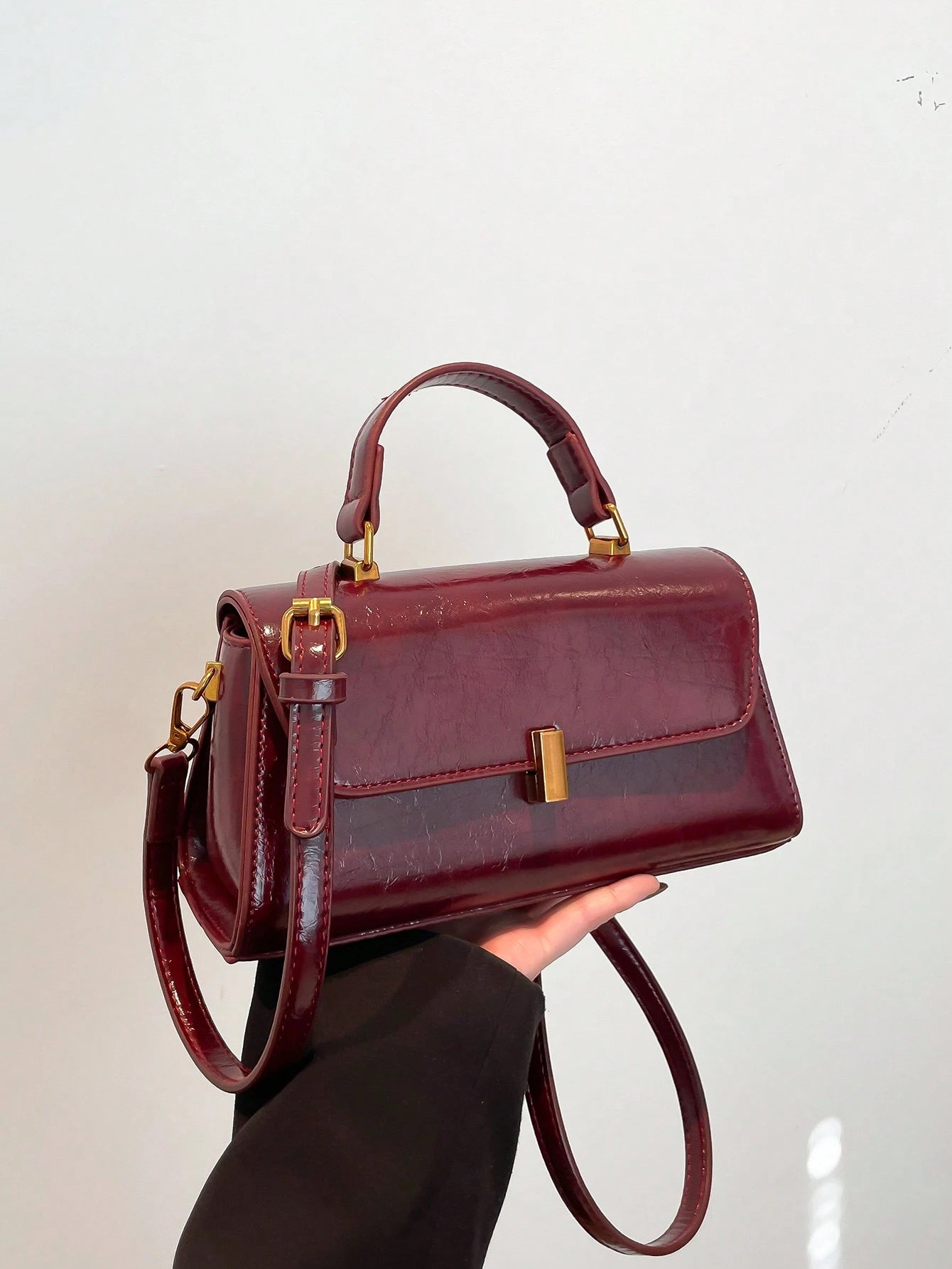 Glossy Mini Top Handle Bag