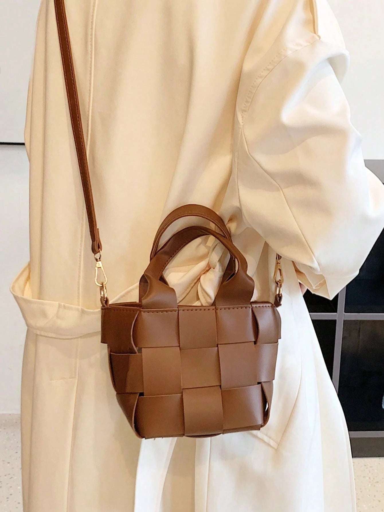 Woven Mini Top Handle Bag