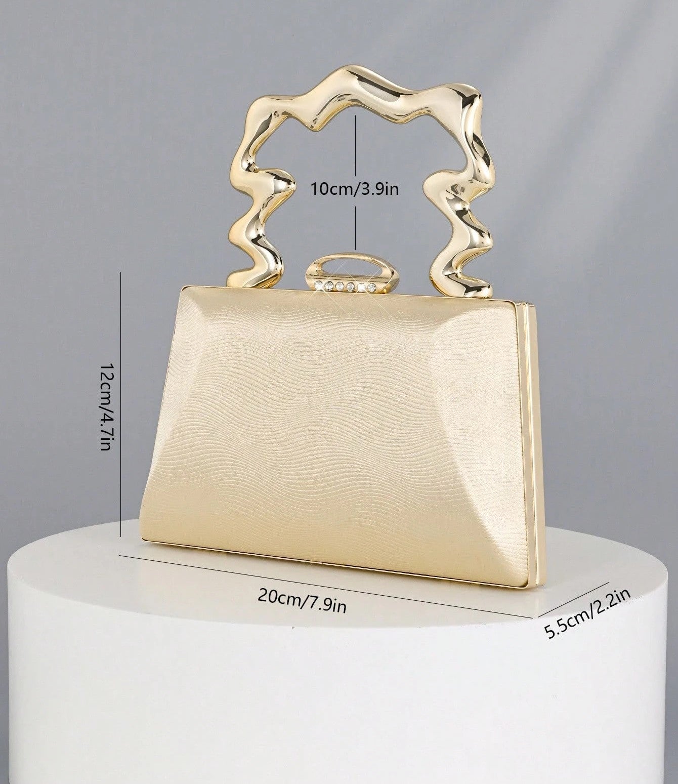 Sculpted Wave Handle Evening Bag
