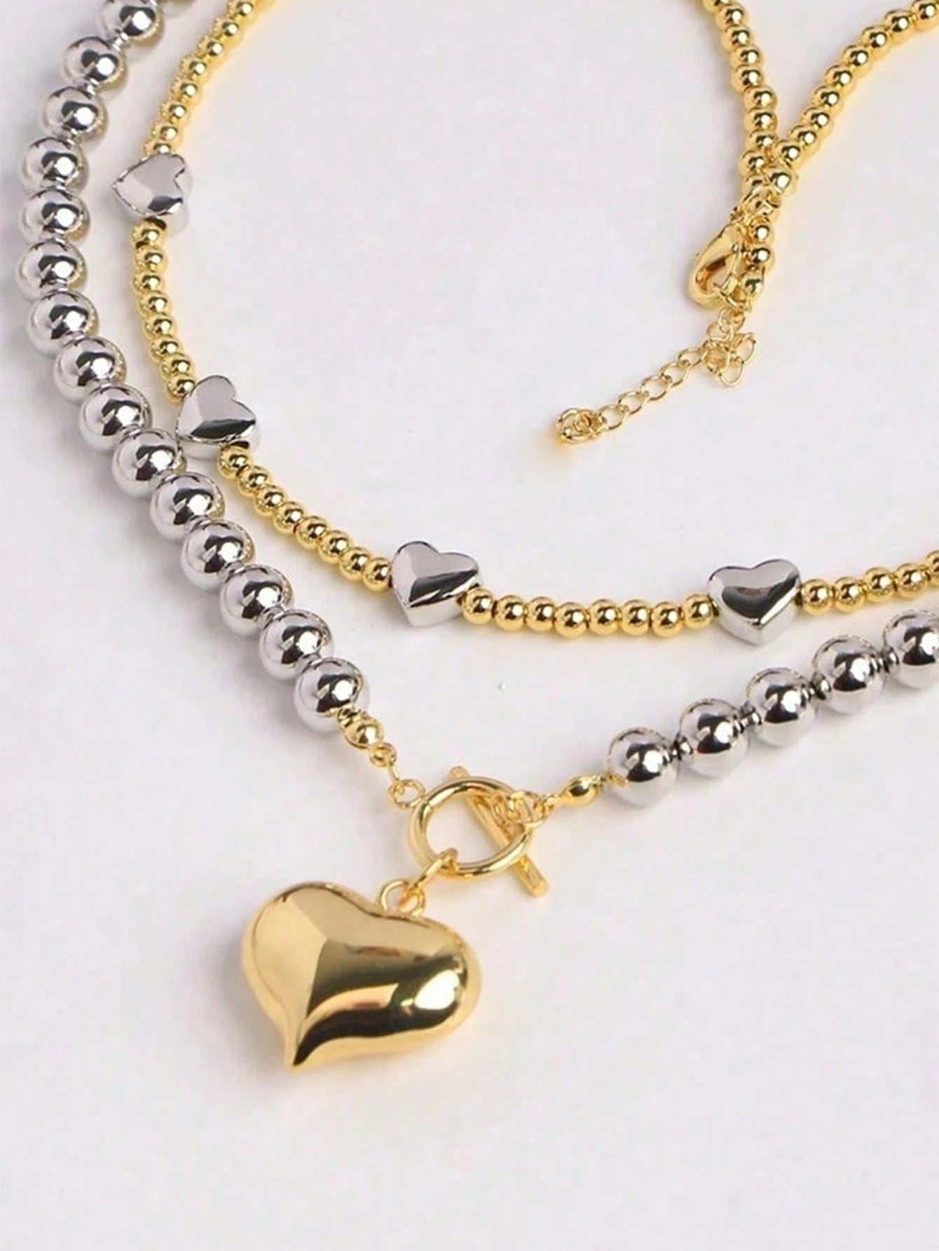 Beaded Heart Necklace Set