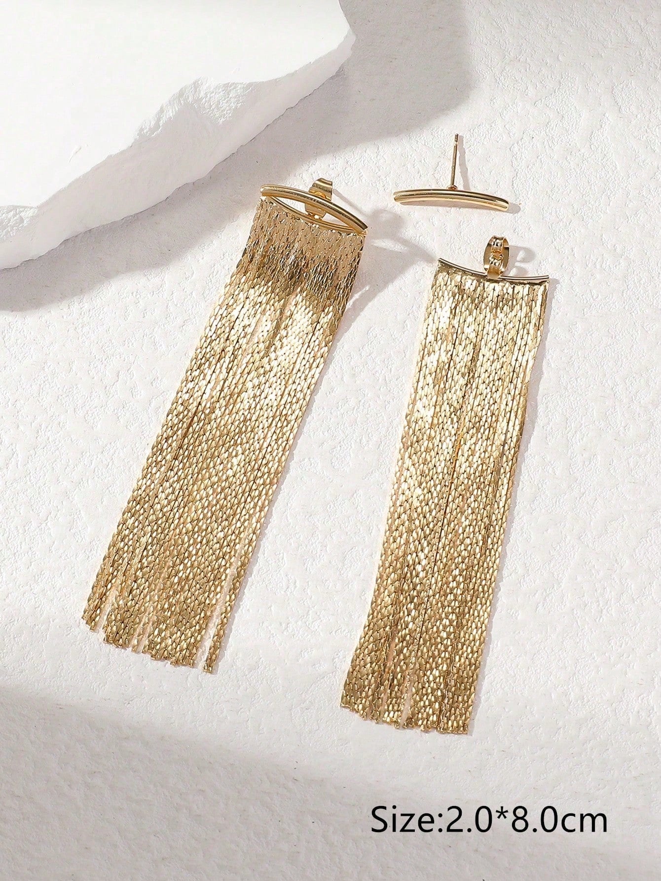 Metal Chain Tassel Pendant Earrings