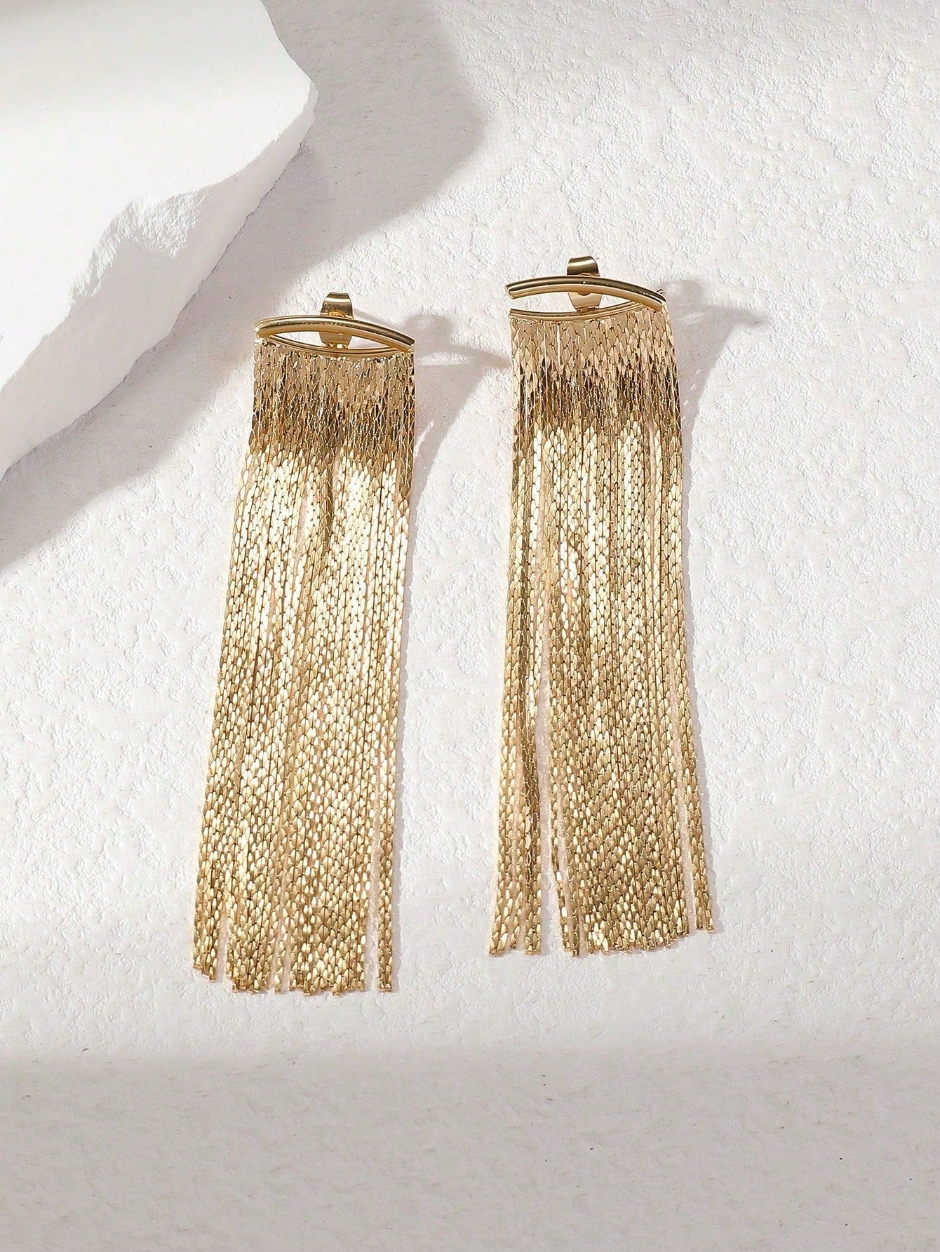 Metal Chain Tassel Pendant Earrings