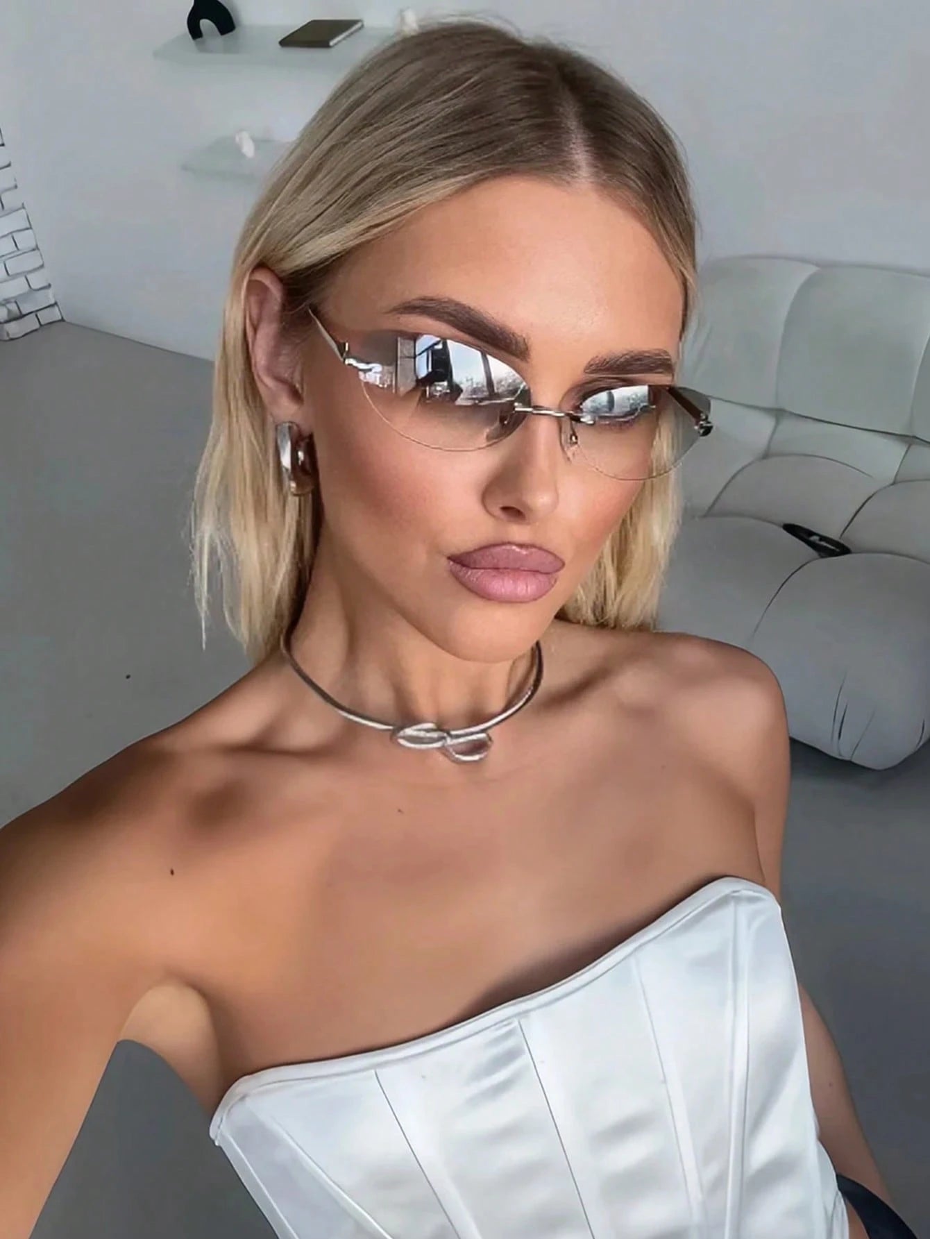 Y2K Futuristic Slim Sunglasses