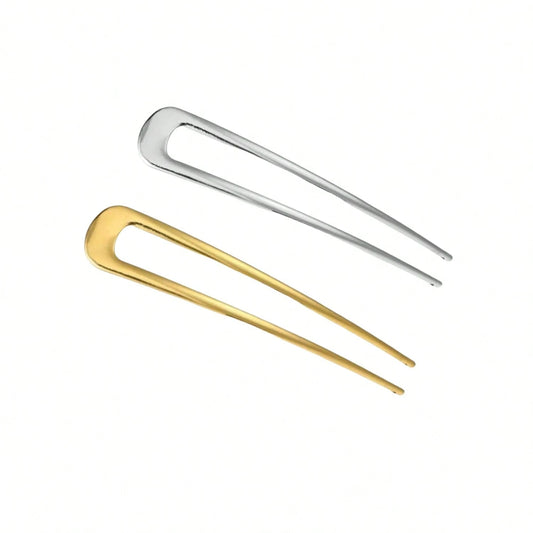 Minimal Metal Hair Pin – Gold & Silver