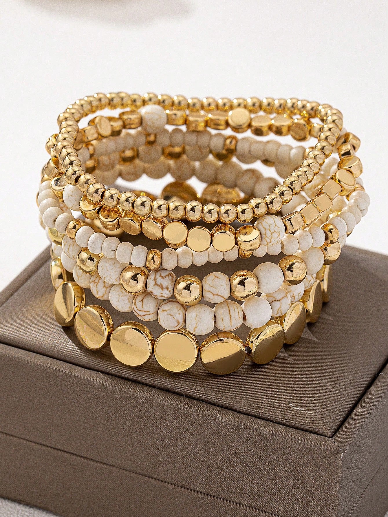 Bohemian Beaded Stretch Bracelet Set – 6 Pcs