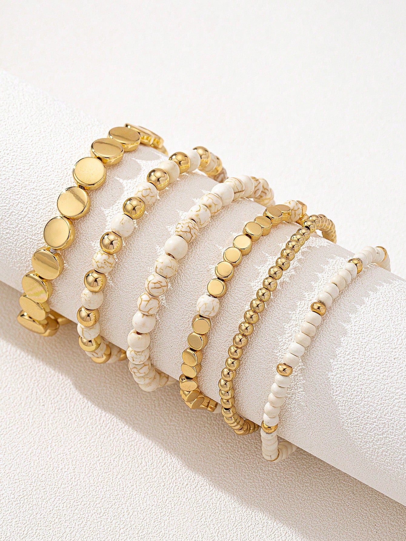 Bohemian Beaded Stretch Bracelet Set – 6 Pcs