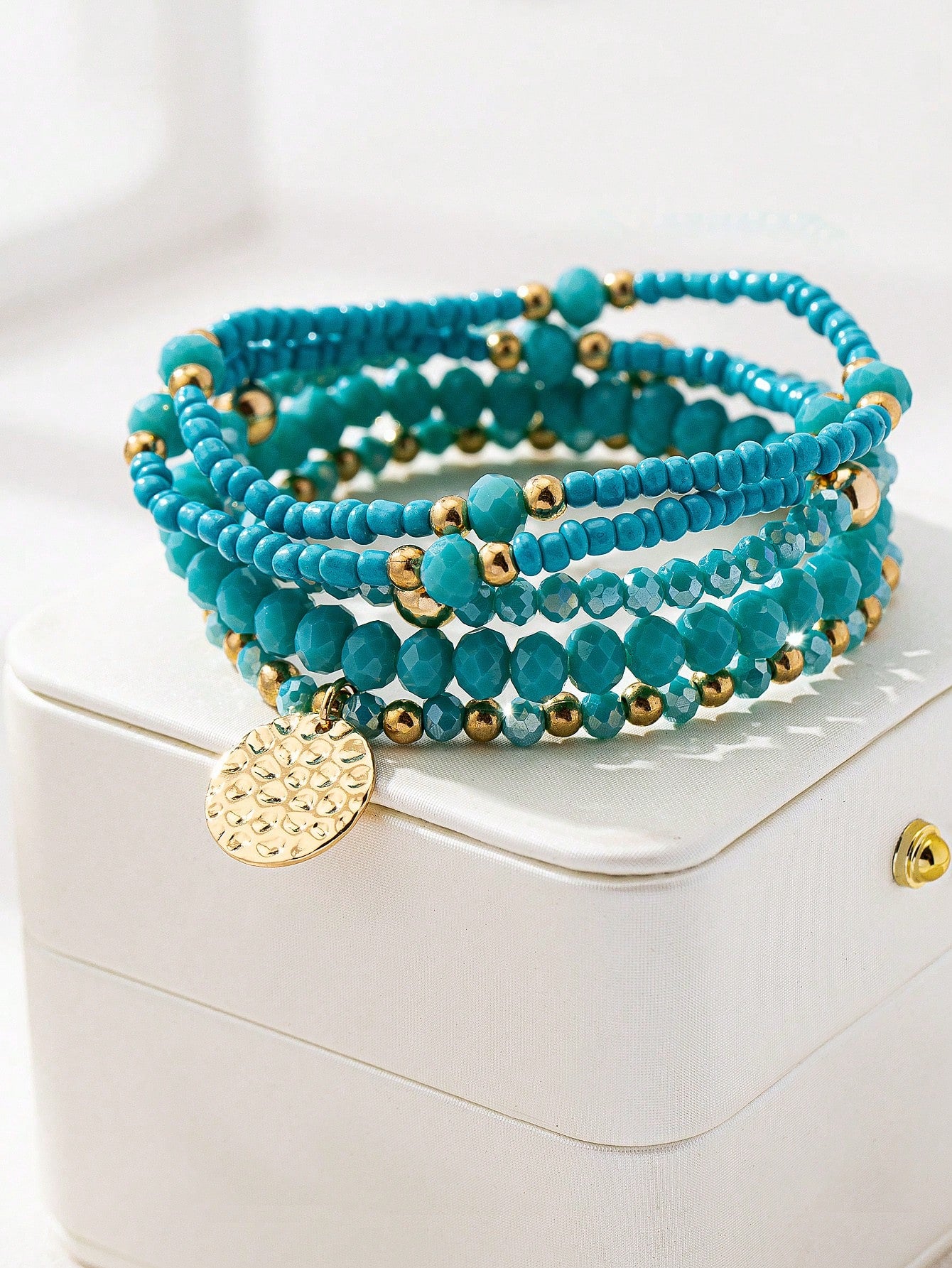 Bohemian Beaded Stretch Bracelet Set – 6 Pcs