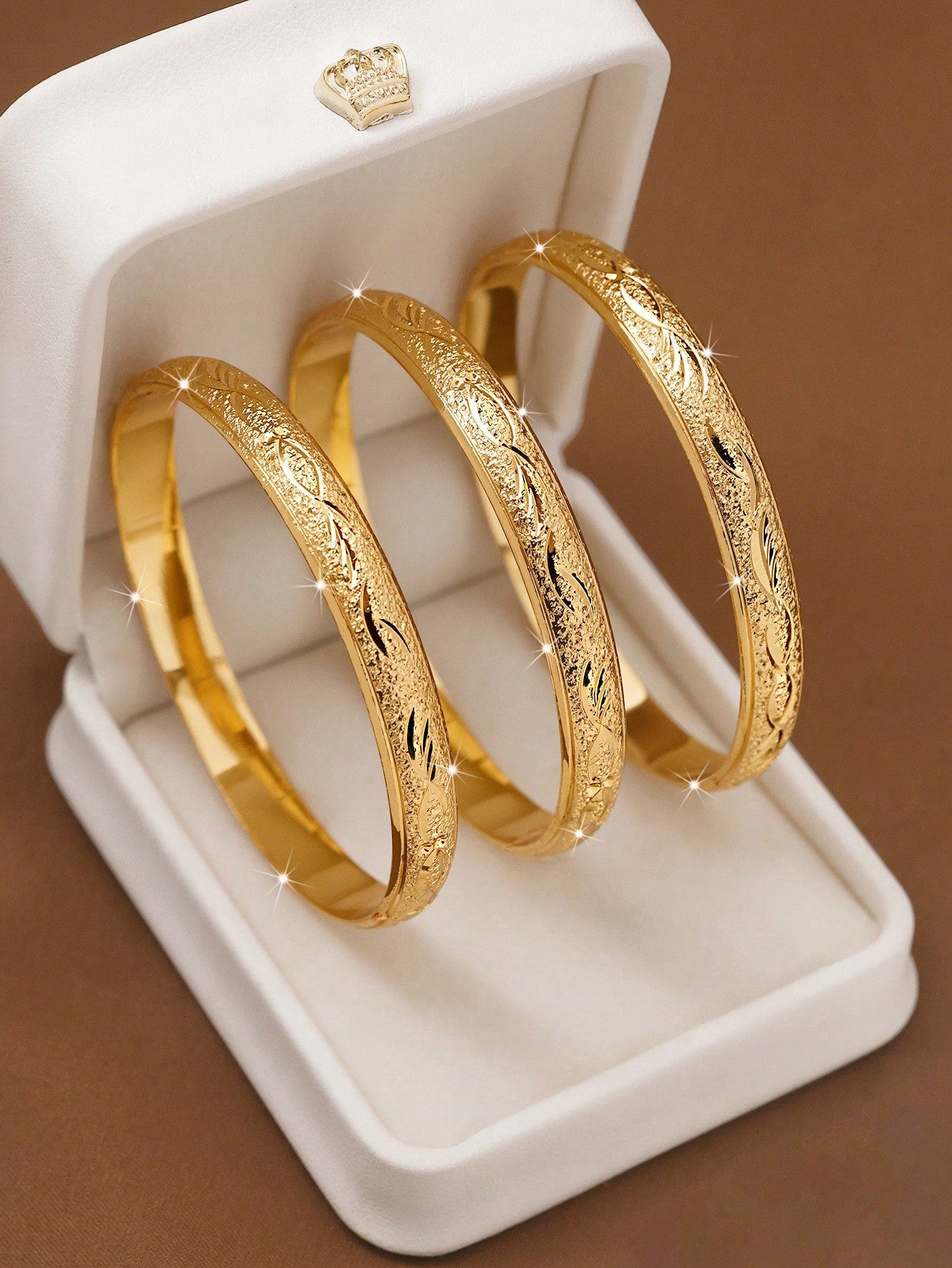 24K Gold-Plated Artisan Fish Bangle Bracelet Set