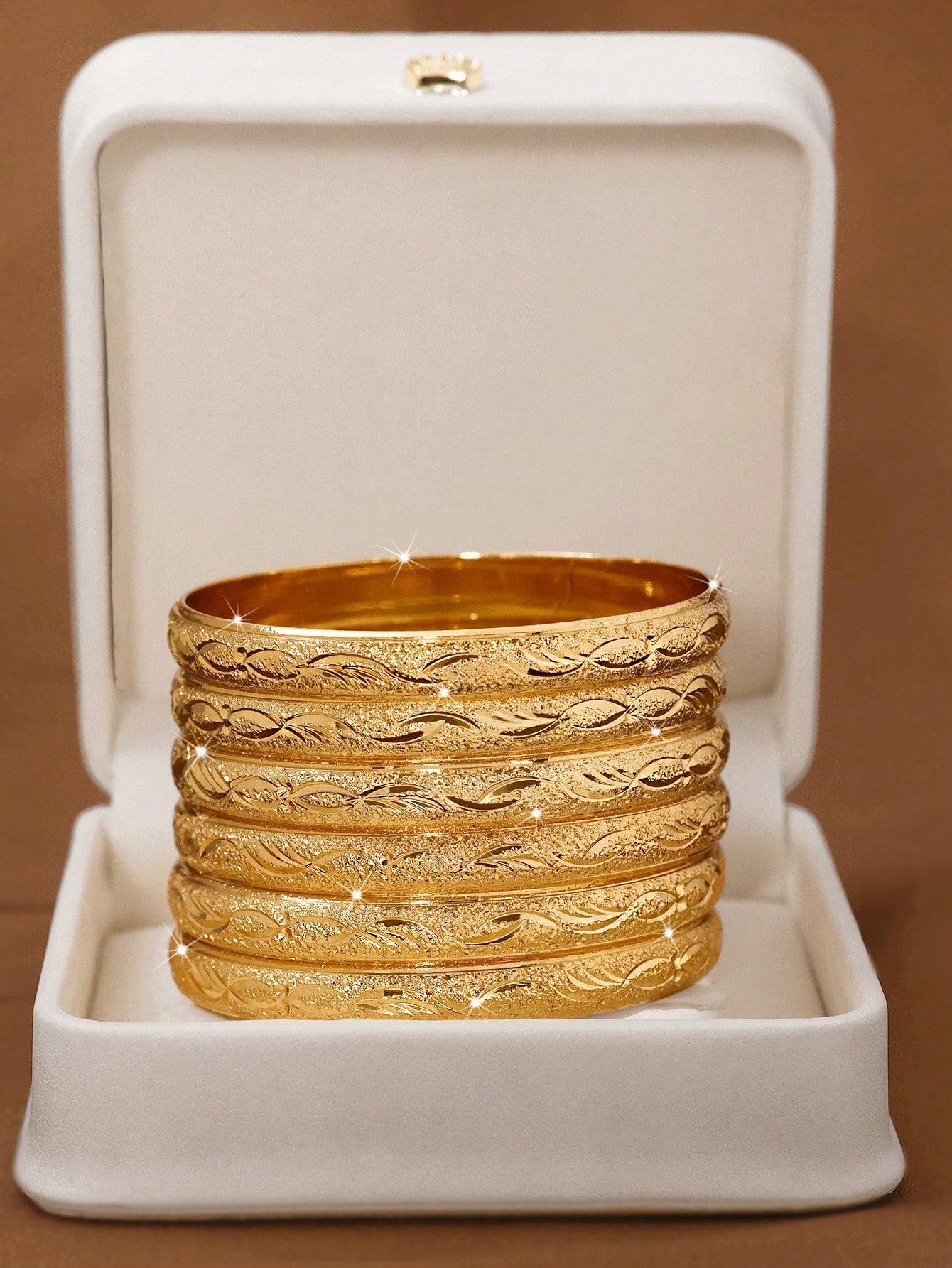 24K Gold-Plated Artisan Fish Bangle Bracelet Set