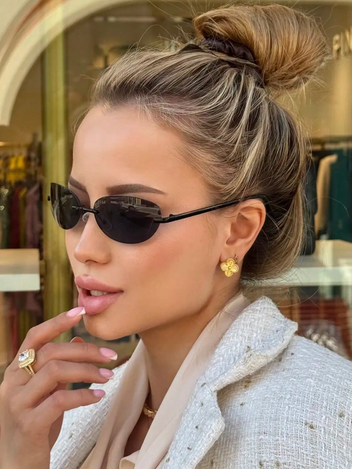Y2K Futuristic Slim Sunglasses