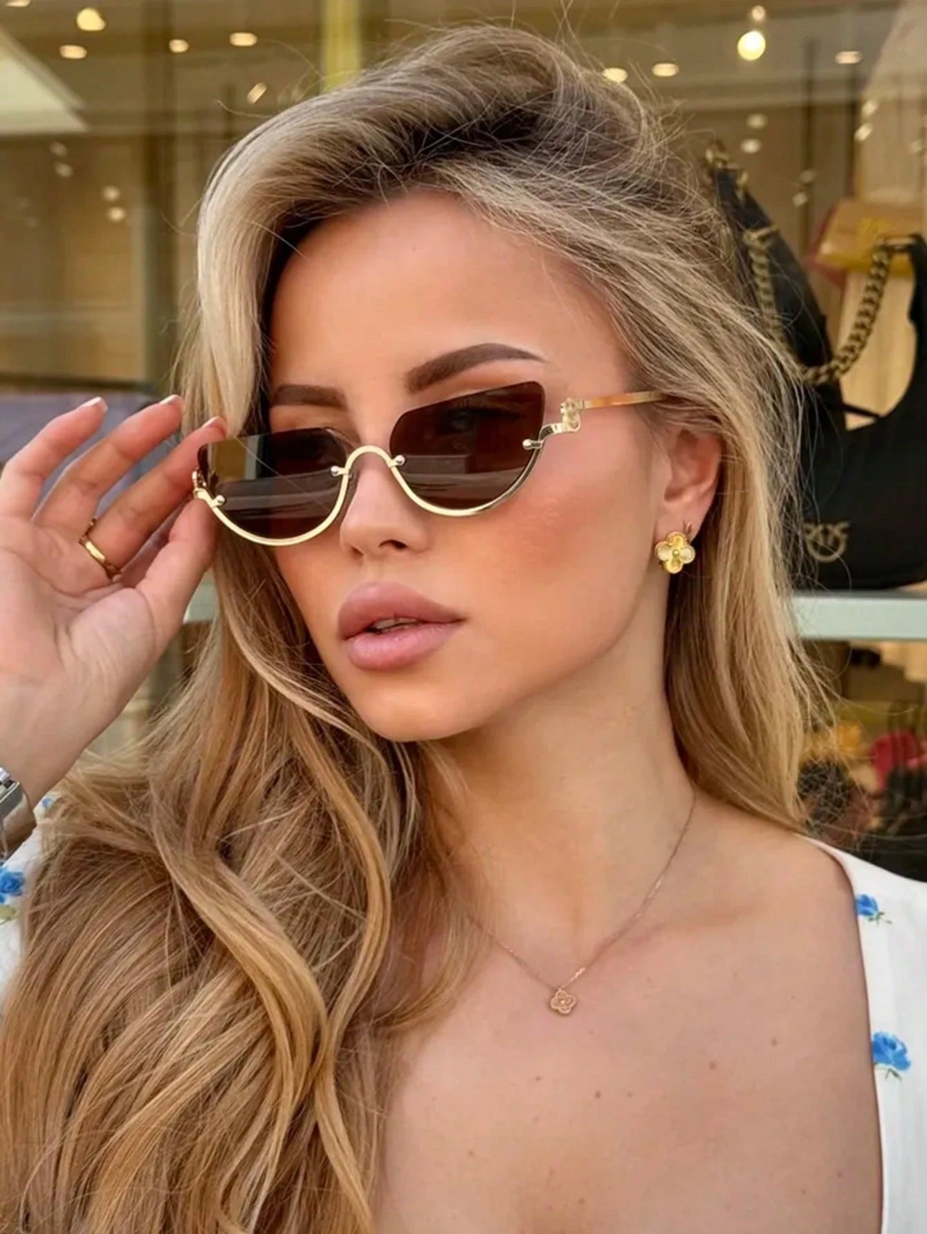 Aurélia™ Semi-Rimless Retro Sunglasses