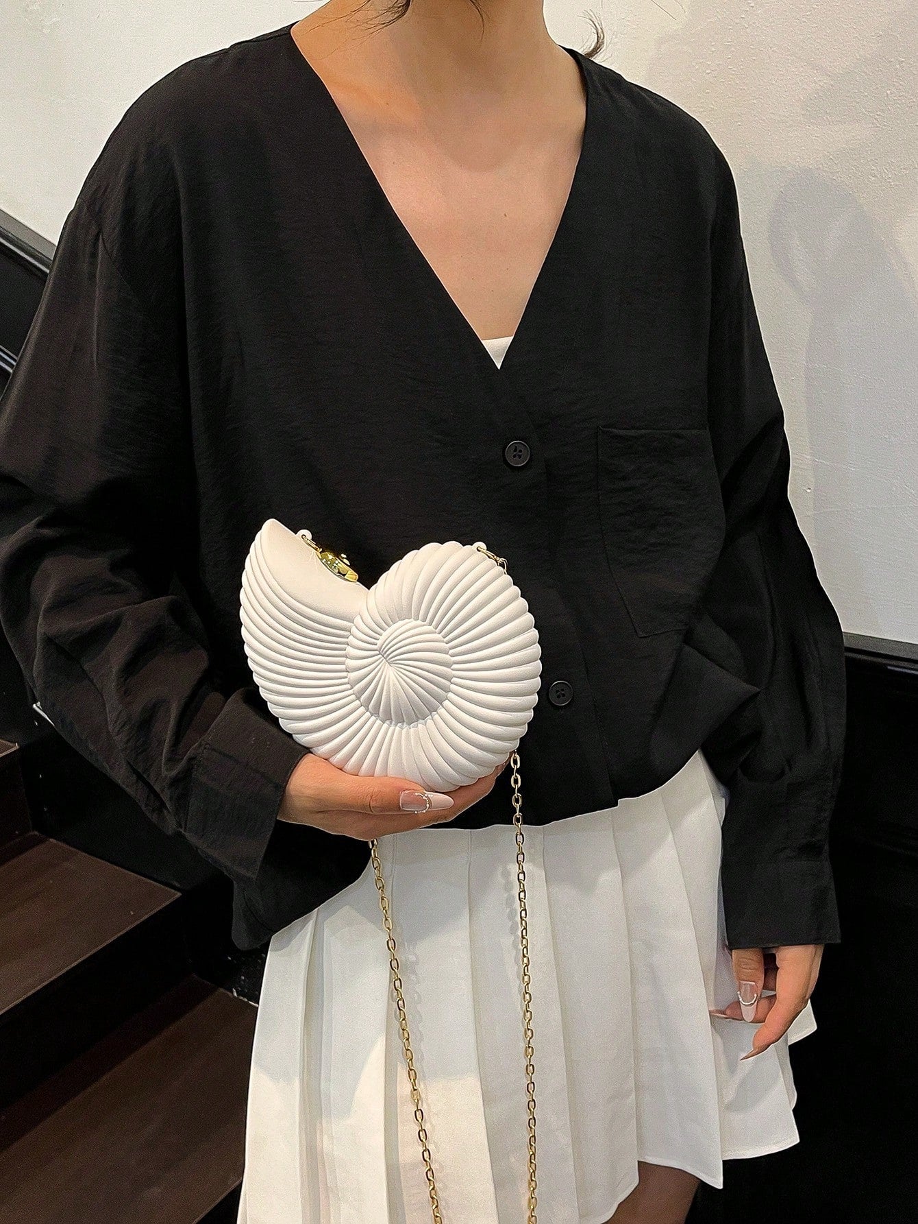 Spiral Shell Sculptural Mini Bag